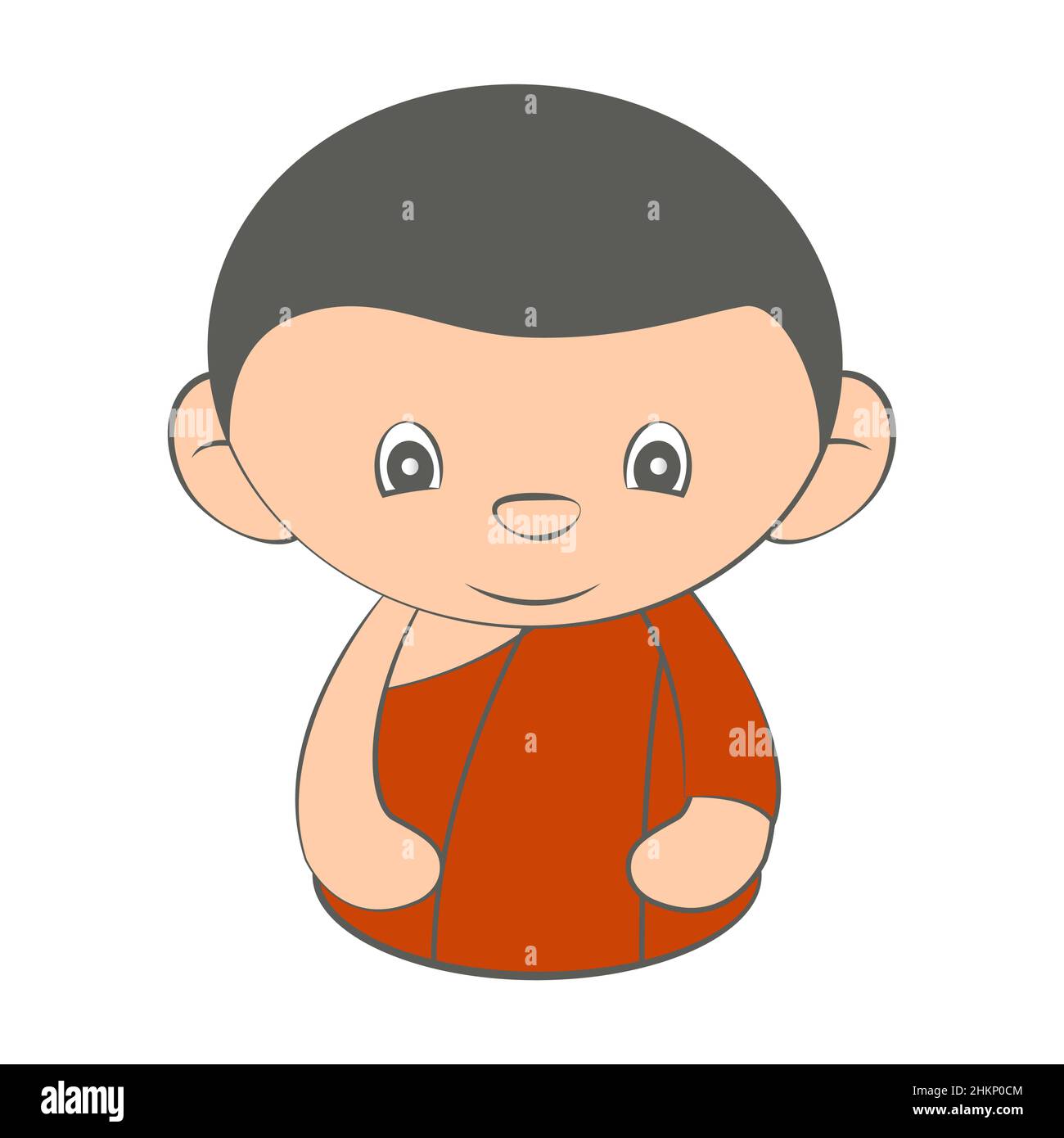 clip art of monk are sitting calmly,vector illustration Stock Vector