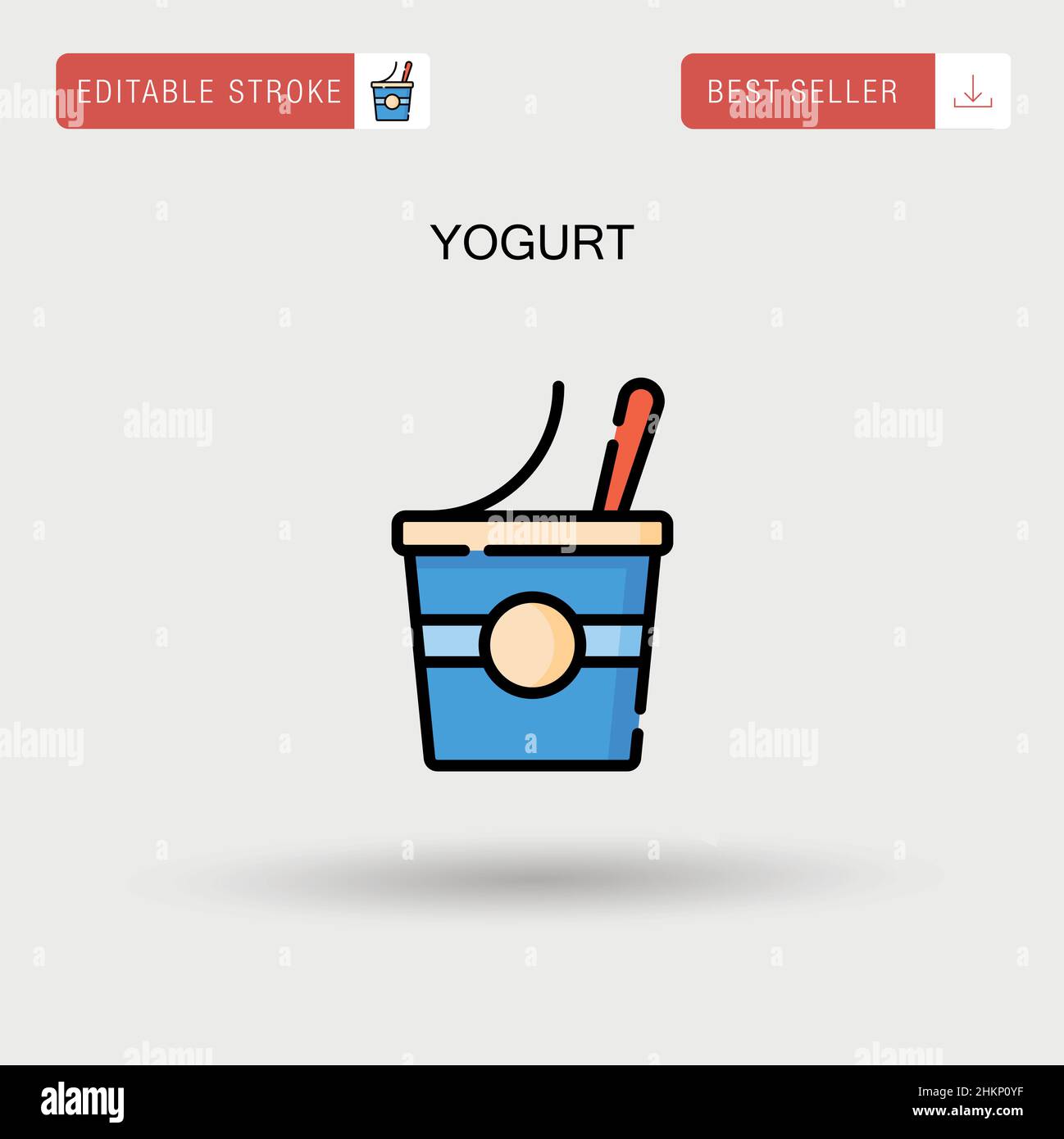 Yogurt Simple vector icon. Stock Vector