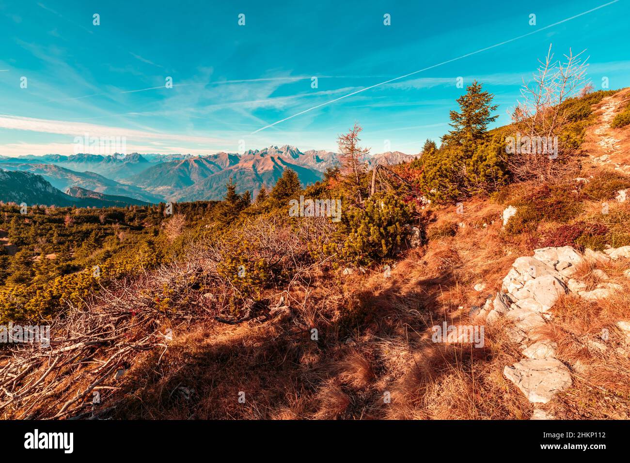Sunny day in the carnic alps during a colorful autumn Stock Photo - Alamy
