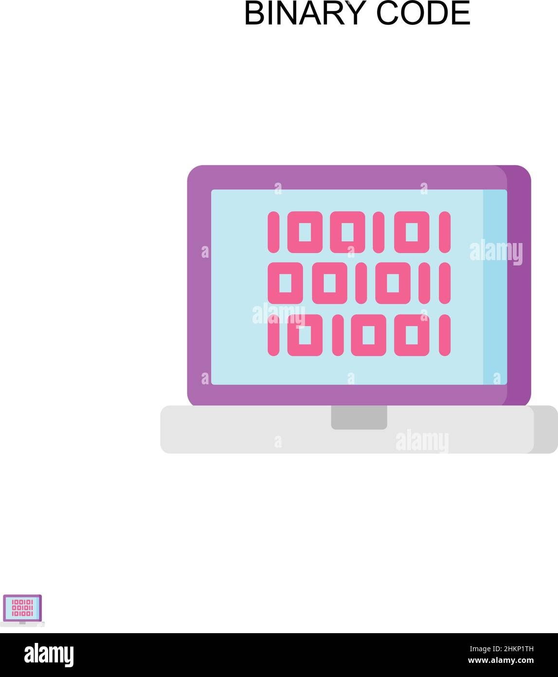 Binary code Simple vector icon. Illustration symbol design template for ...