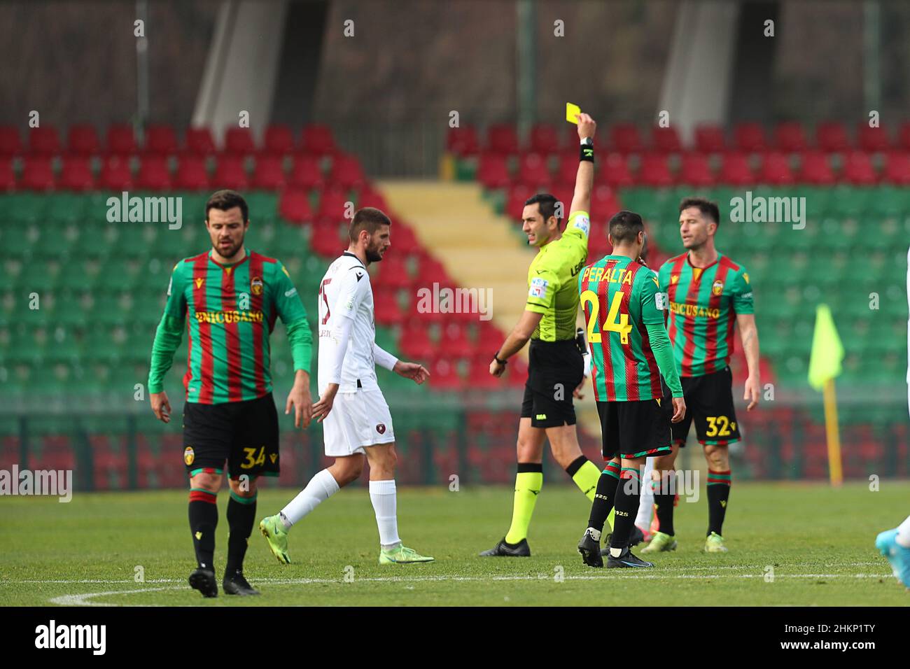 Terni, Italy. 05th Feb, 2022. admonition Pettinari Stefano (Ternana) during Ternana Calcio vs Reggina 1914, Italian soccer Serie B match in Terni, Italy, February 05 2022 Credit: Independent Photo Agency/Alamy Live News Stock Photo