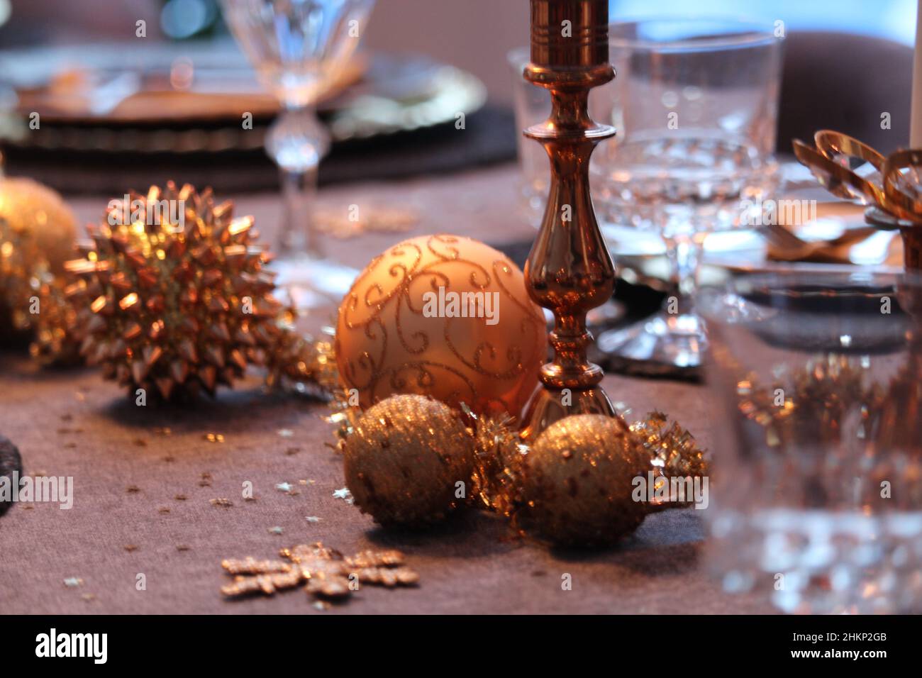 Decoration Dinner Table Stock Photo