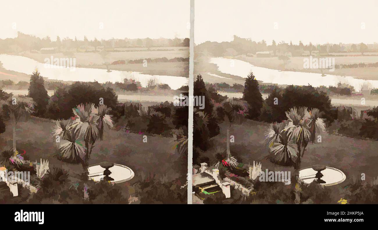 Art inspired by View looking across a garden at the back of a rural property, Burton Brothers studio, photography studio, circa 1880, New Zealand, black-and-white photography, Classic works modernized by Artotop with a splash of modernity. Shapes, color and value, eye-catching visual impact on art. Emotions through freedom of artworks in a contemporary way. A timeless message pursuing a wildly creative new direction. Artists turning to the digital medium and creating the Artotop NFT Stock Photo