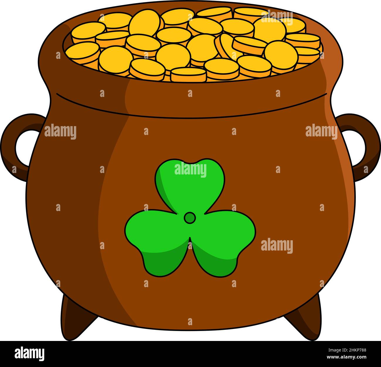 St. Patricks Day Pot Gold Coloring Page for Kids Stock Vector Image & Art -  Alamy