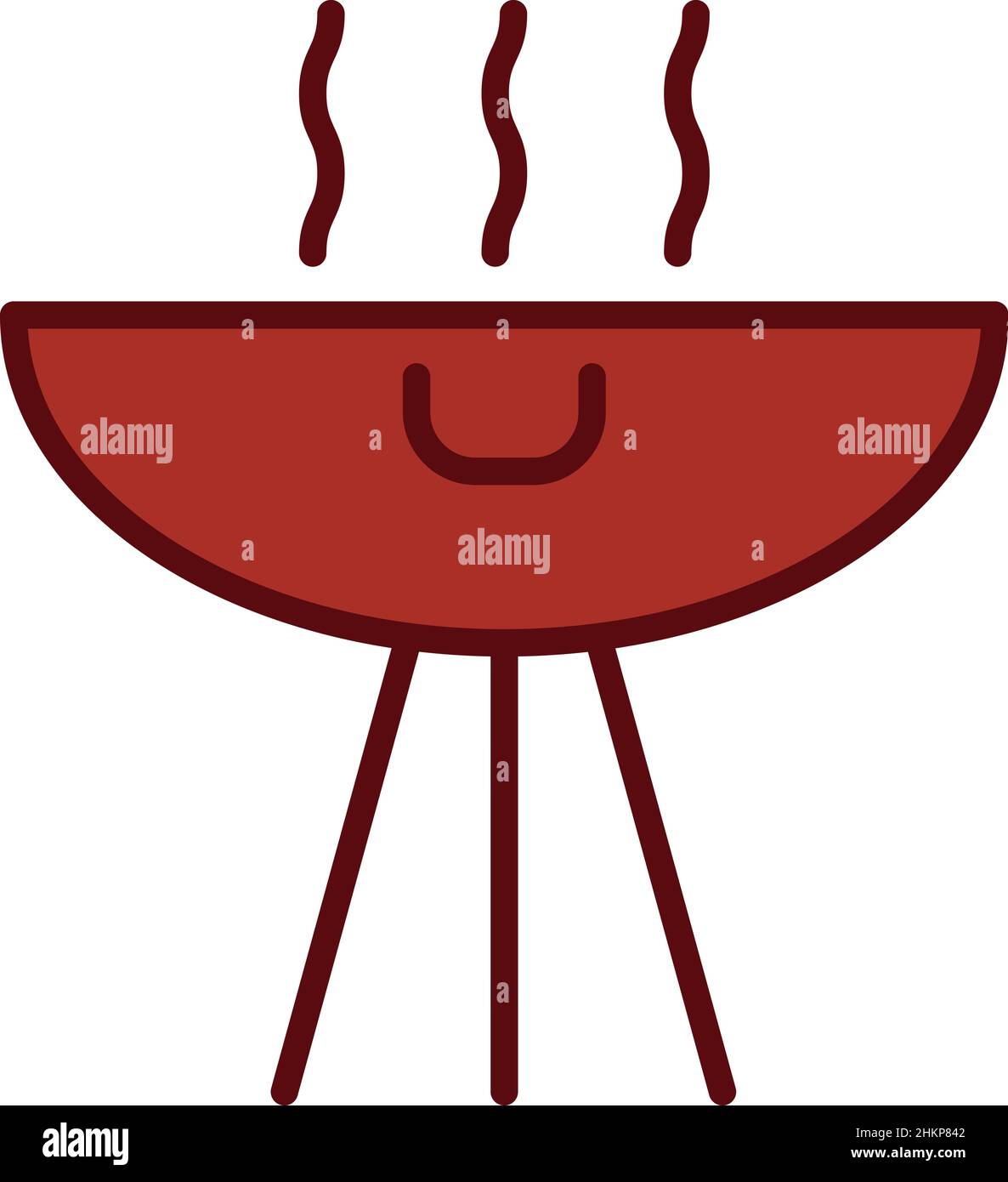 Barbeque Grill Filled Outline Icon Vector  Stock Vector