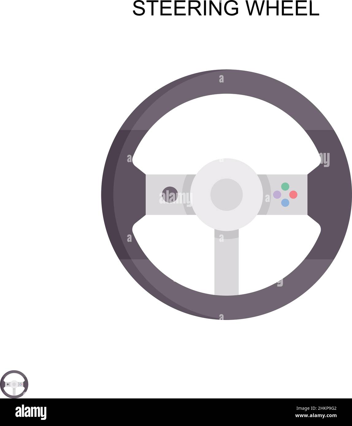 Steering wheel Simple vector icon. Illustration symbol design template