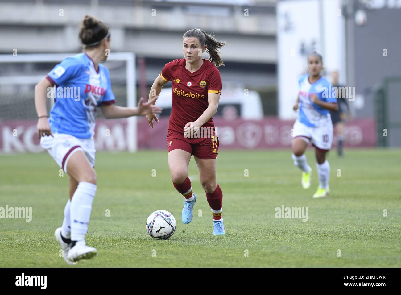 Emilie Haavi of AS Roma during the Serie A match between Roma Calcio and  at Stadio Tre Fontane on February 5, 2022 in Rome, Italy. Stock Photo