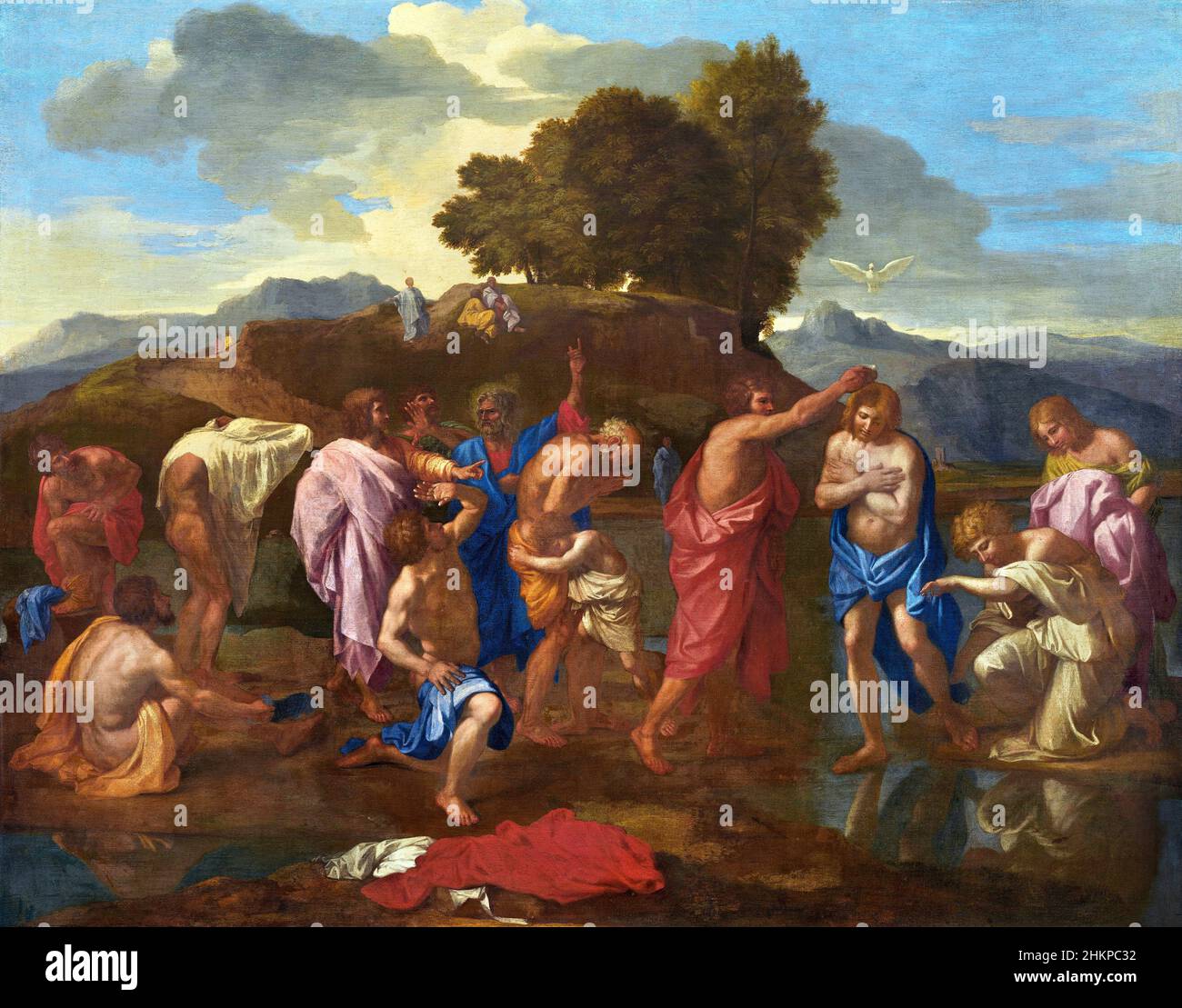 The Baptism of Christ by Nicolas Poussin, oil on canvas, 1641/42 Stock Photo