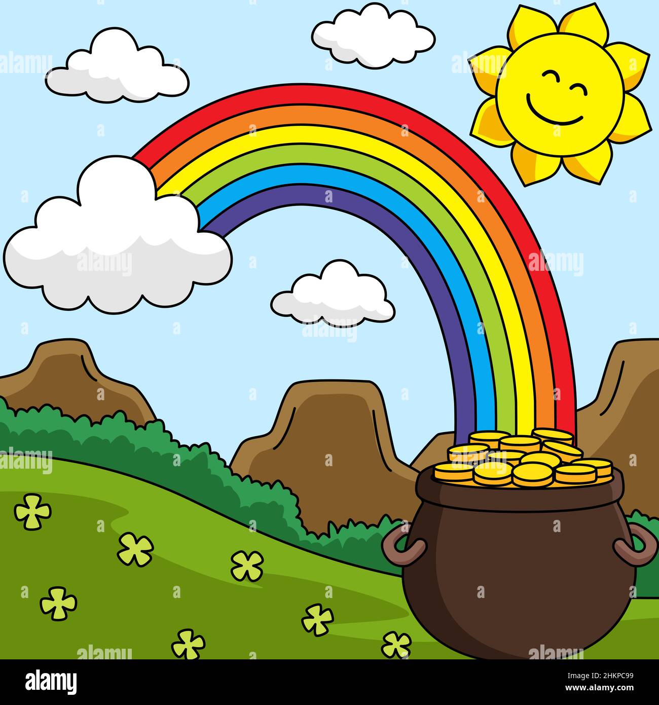 Printable St Patrick S Day Rainbow Cartoon Image