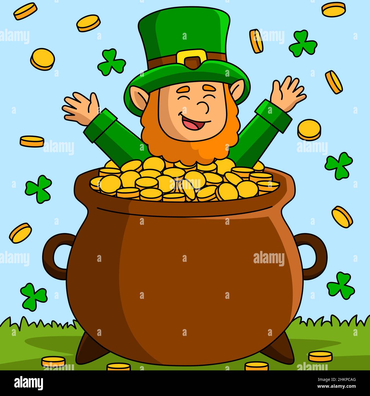 St. Patricks Day Leprechaun Cartoon Clipart Vector Stock Vector Image & Art  - Alamy