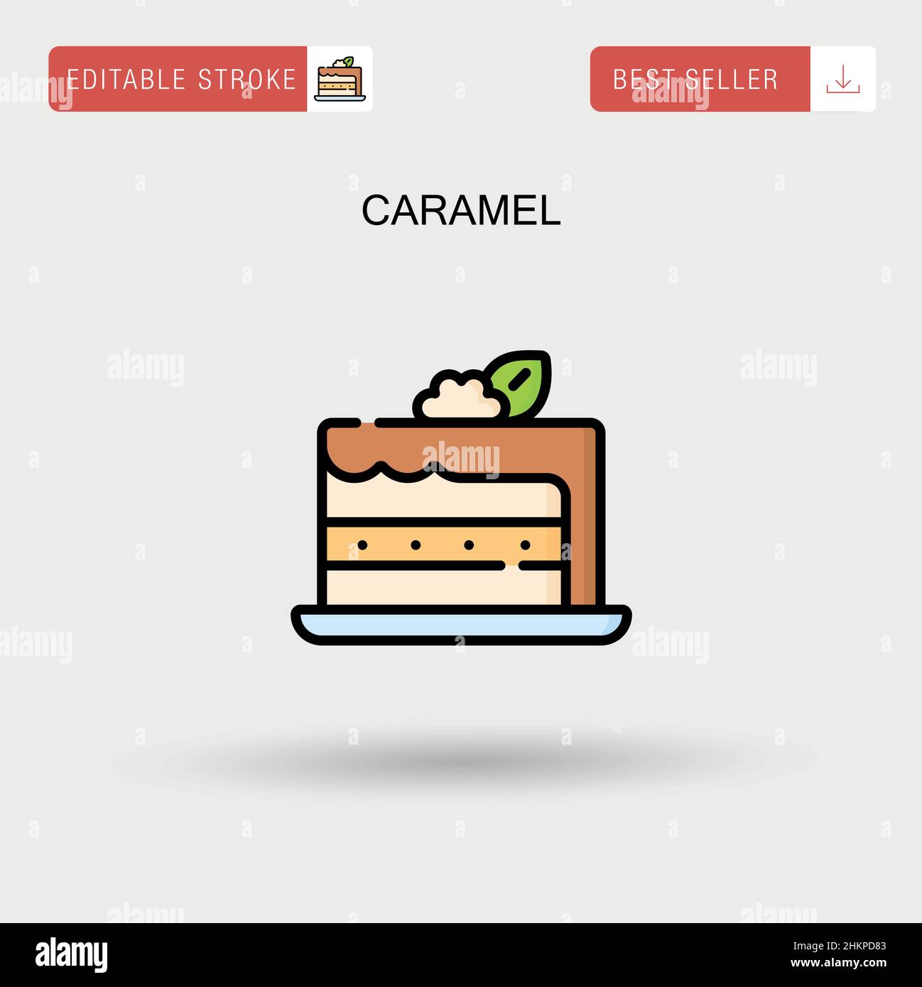 Caramel Simple vector icon. Stock Vector