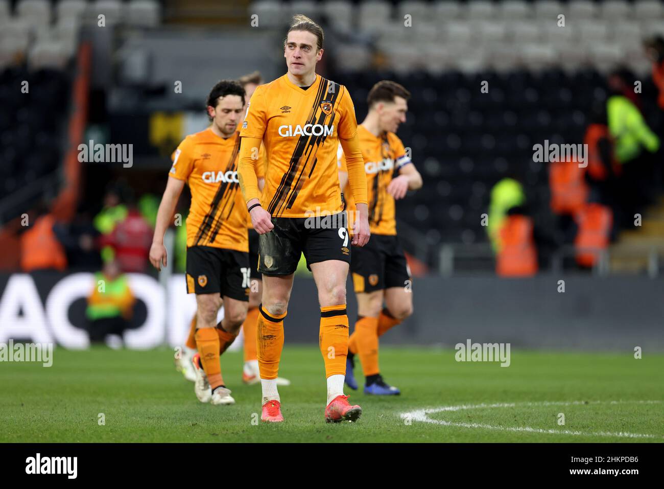 Hull City's Tom Eaves after Preston score during the Sky Bet