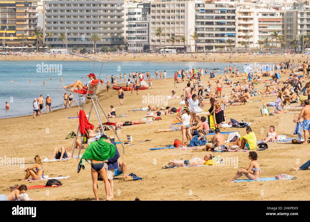 Las Palmas, Gran Canaria, Canary Islands, Spain. 5th February, 2022. Tourists, many from the UK