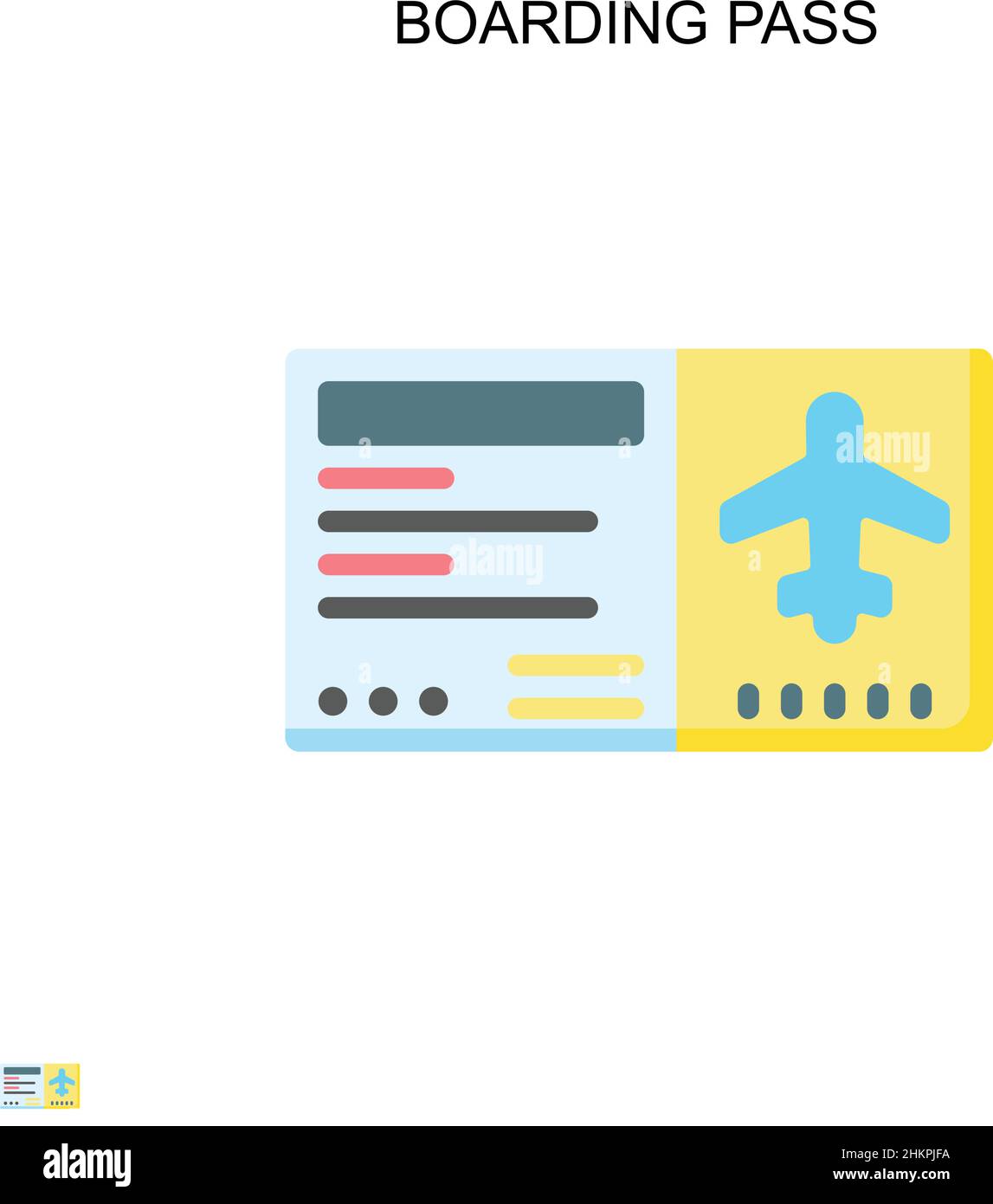 Boarding pass Simple vector icon. Illustration symbol design template for web mobile UI element. Stock Vector