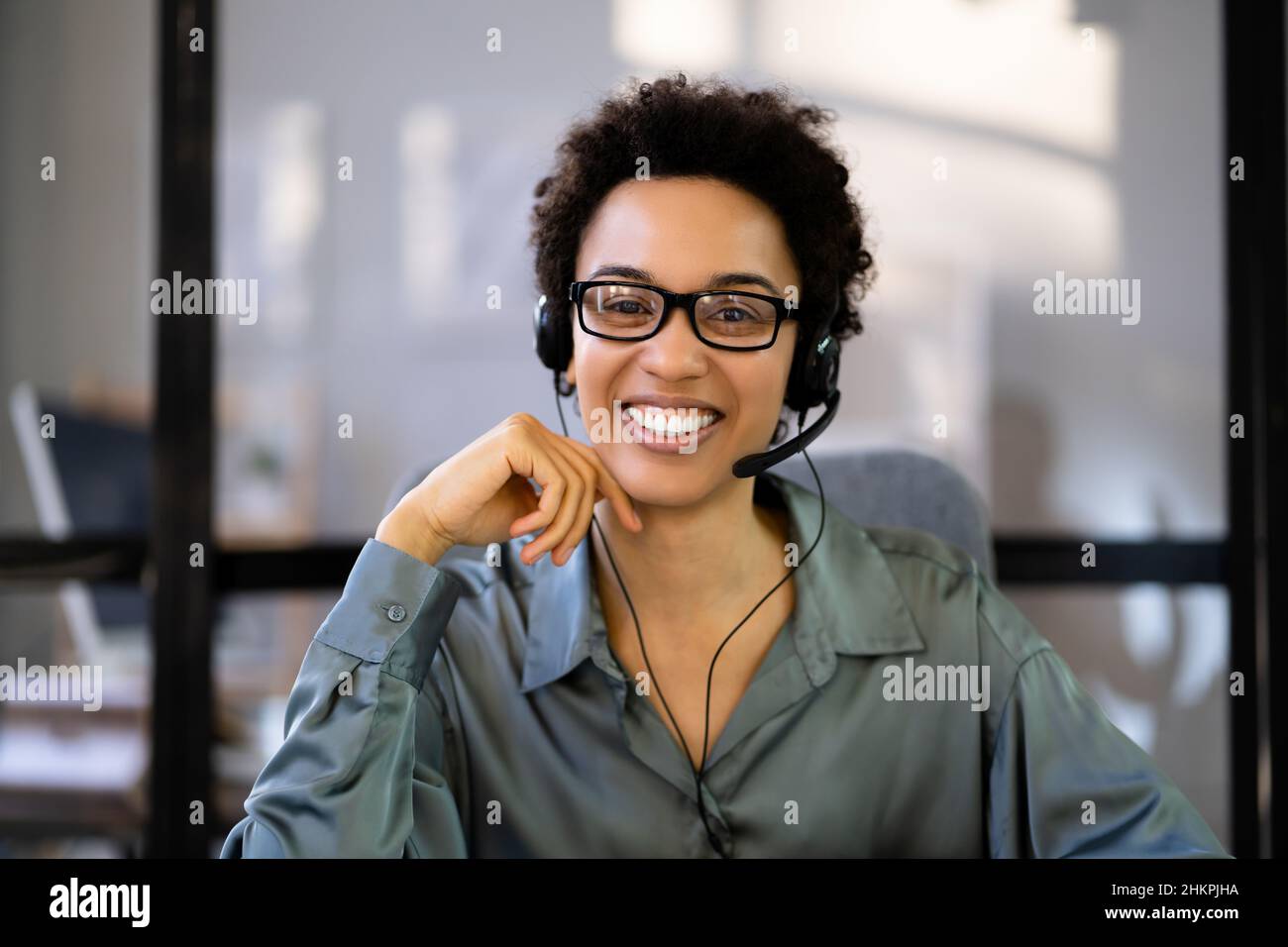 Call Center Customer Care African American Agent Stock Photo Alamy