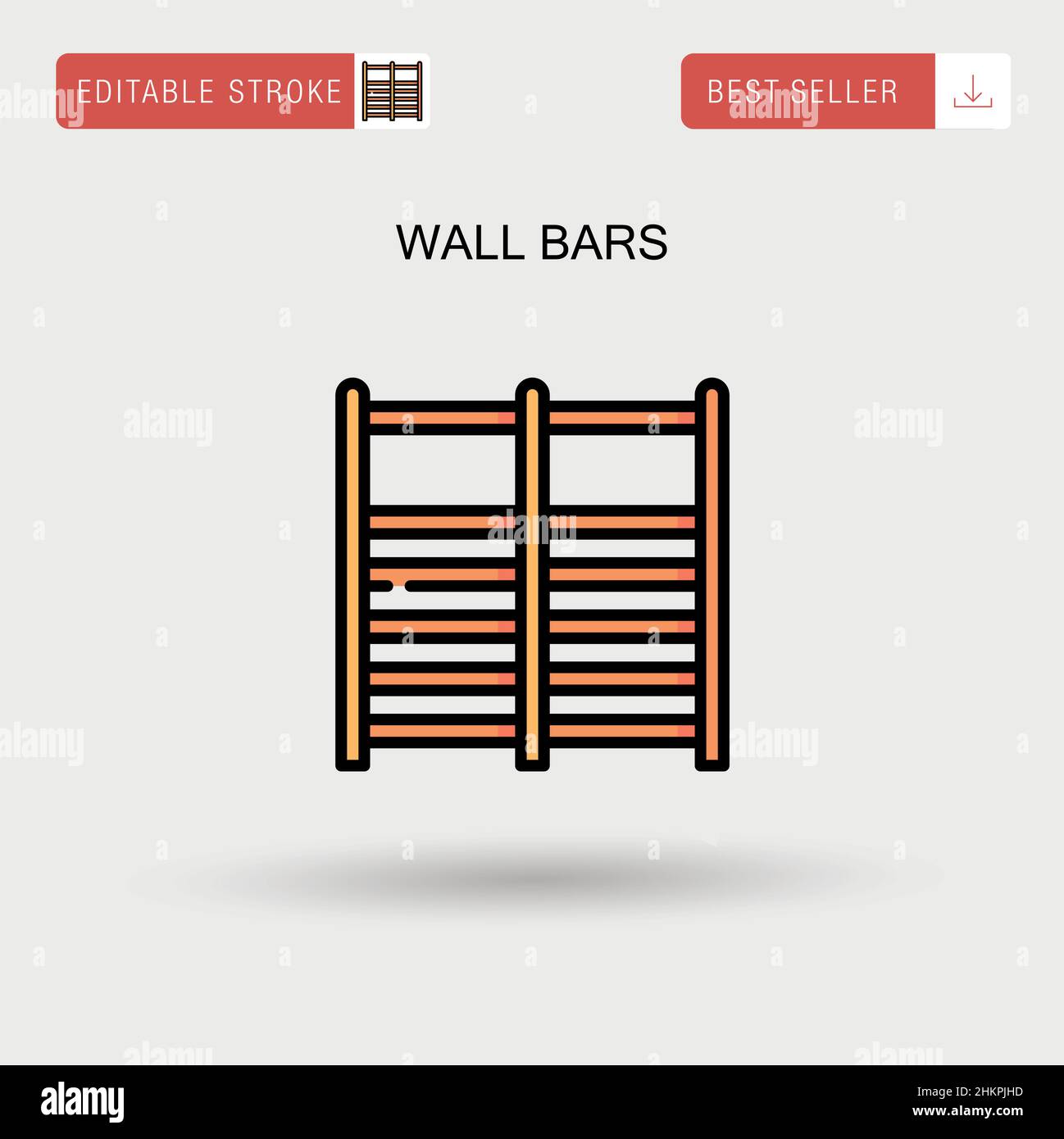 Wall bars Simple vector icon. Stock Vector