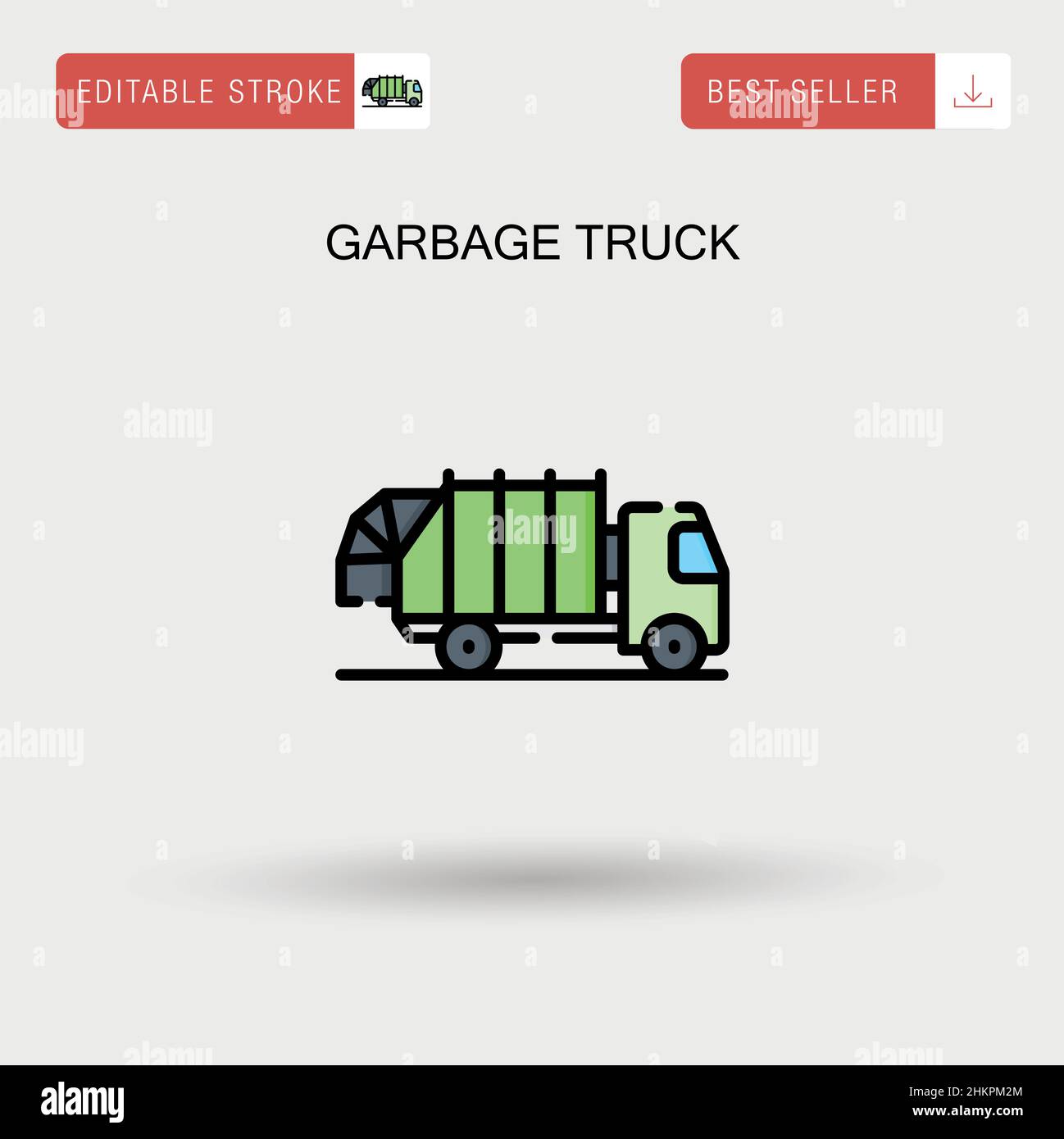 Garbage truck Simple vector icon. Stock Vector