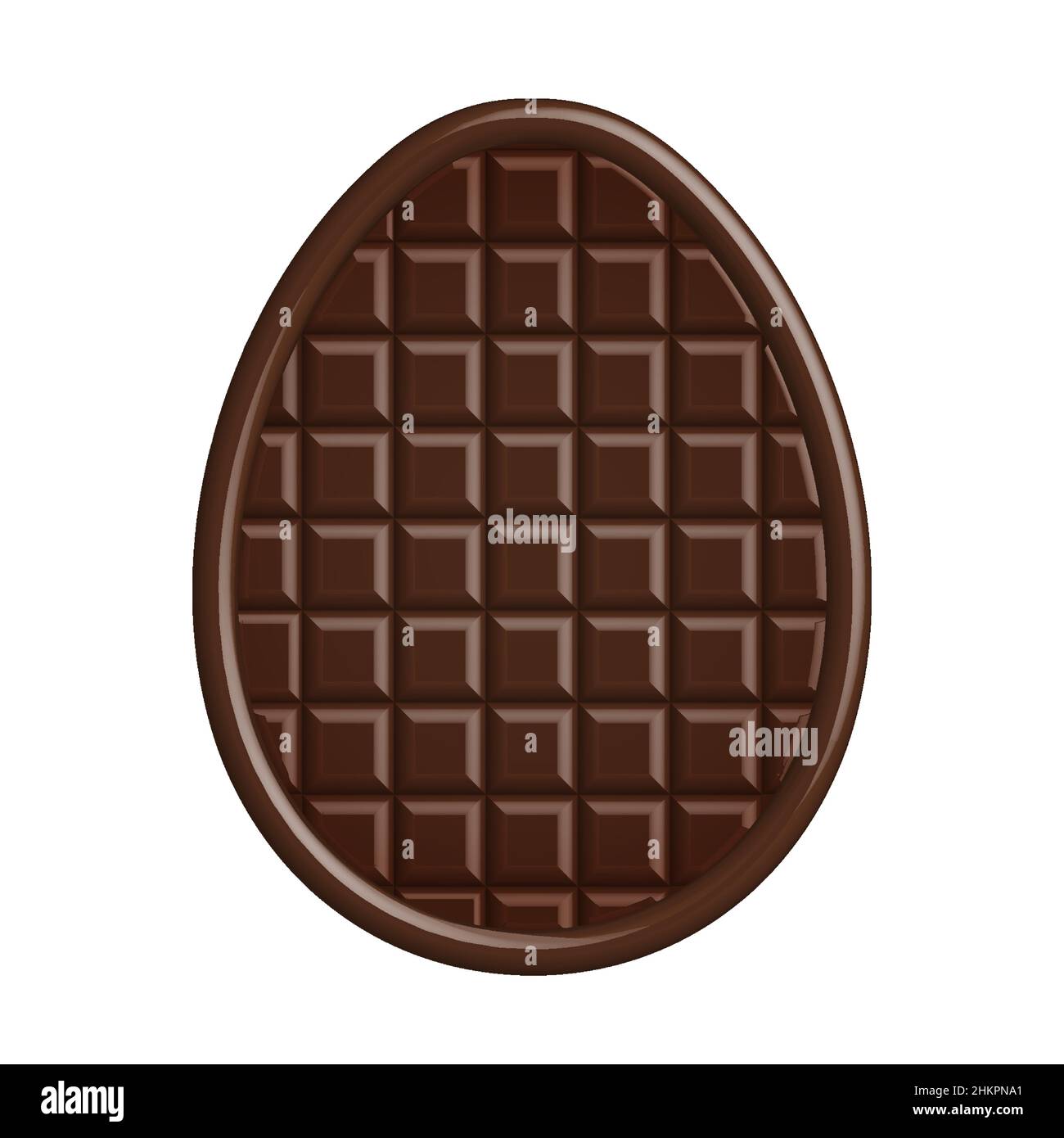 Chocolate Easter Egg on white background. Vector illuatration Stock