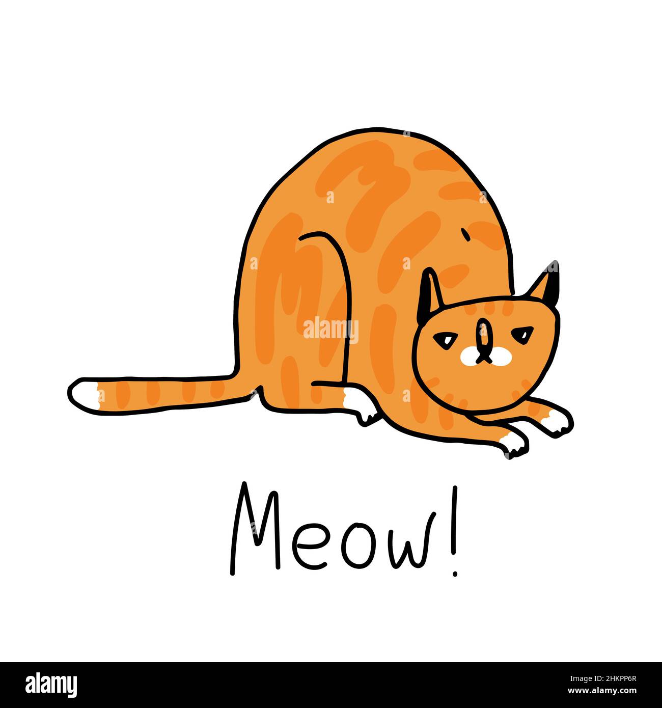 Funny Grumpy Red Cat Icon Vector Stock Illustration - Download