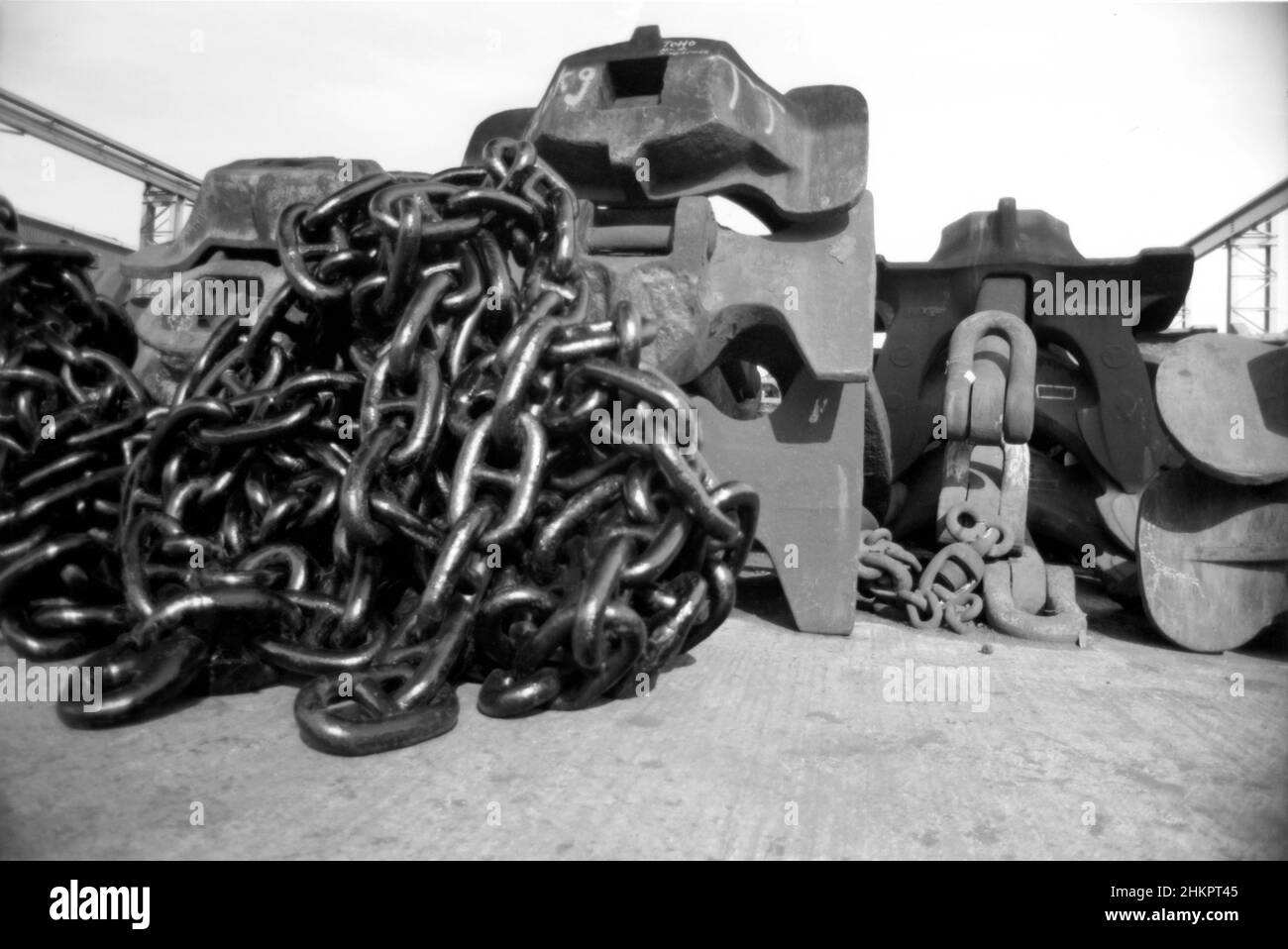 Anchor chain and cable manufacturer, Cardiff, 1980's 8270kg anchor weights. 8 UK tons Stock