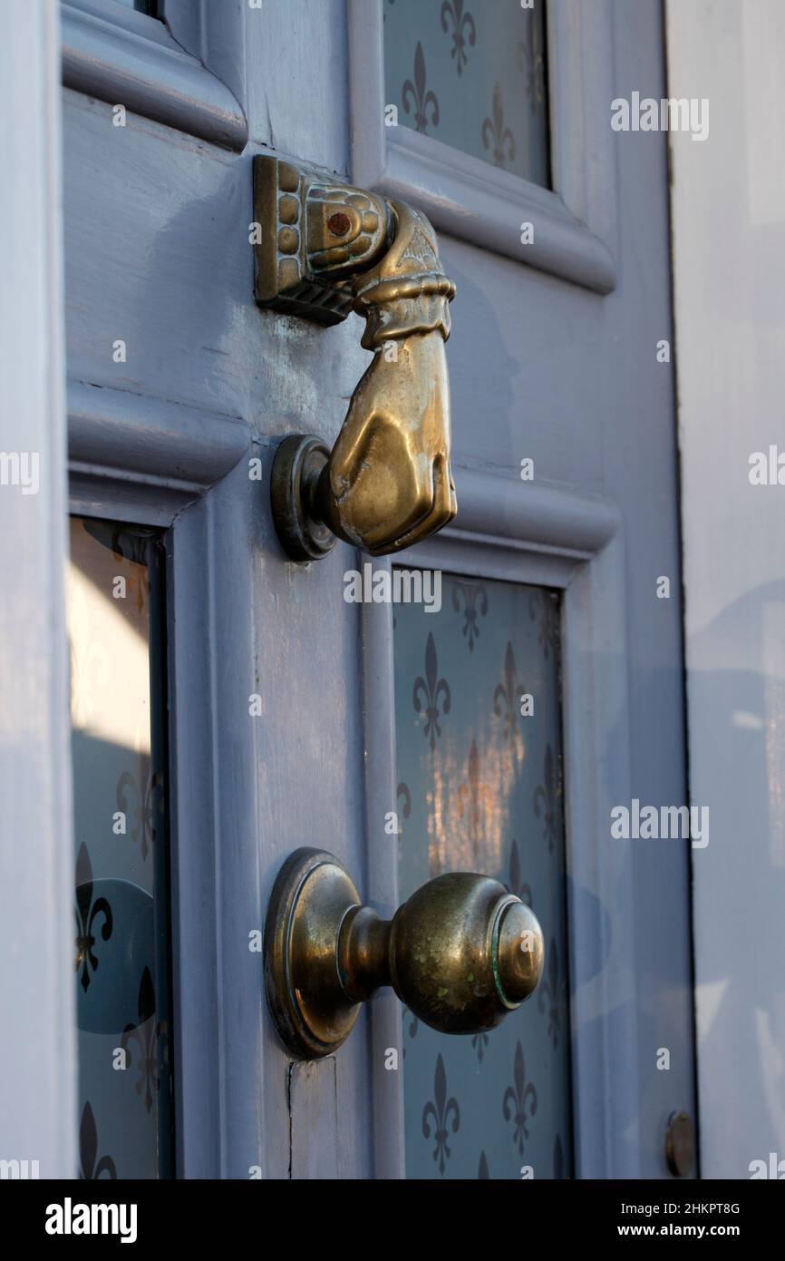 Brass ball in hand door knocker hires stock photography and images Alamy