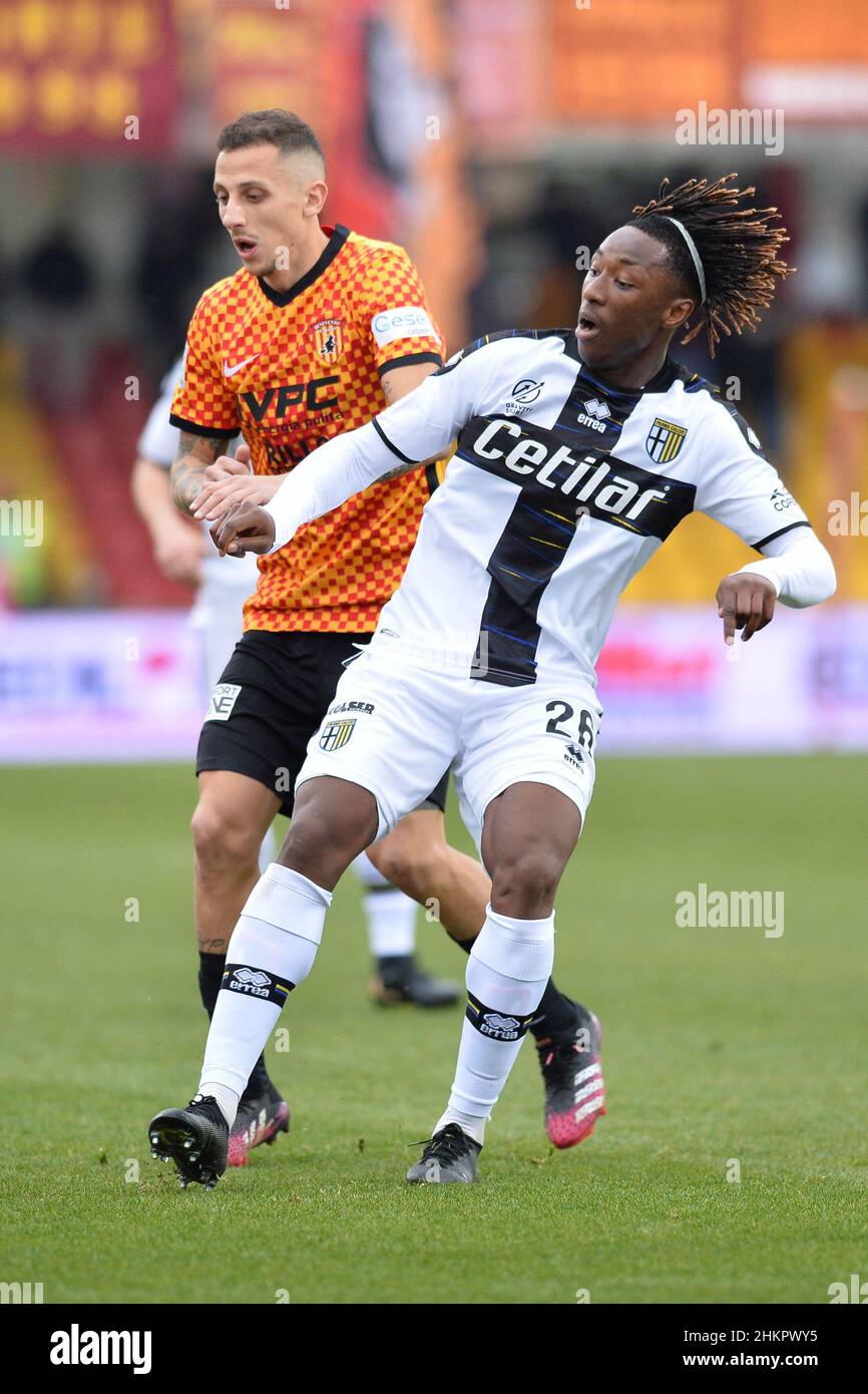 Supporters of Como 1907 during the Serie B match between Benevento Calcio  and Como 1907 at Stadio Vigorito, Benevento, Italy on March 11, 2023. Photo  by Nicola Ianuale Stock Photo - Alamy