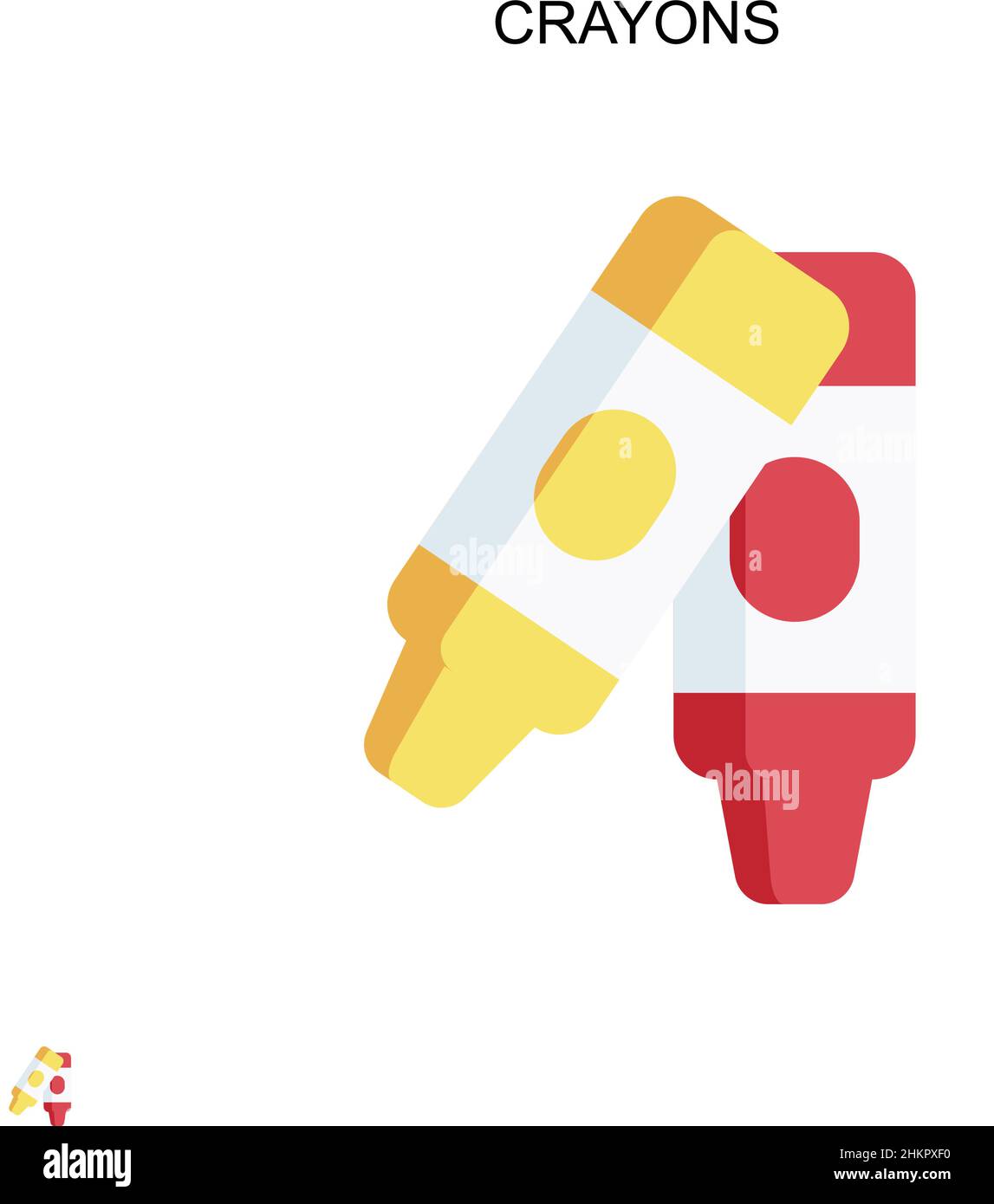 Crayons Simple vector icon. Illustration symbol design template for web ...