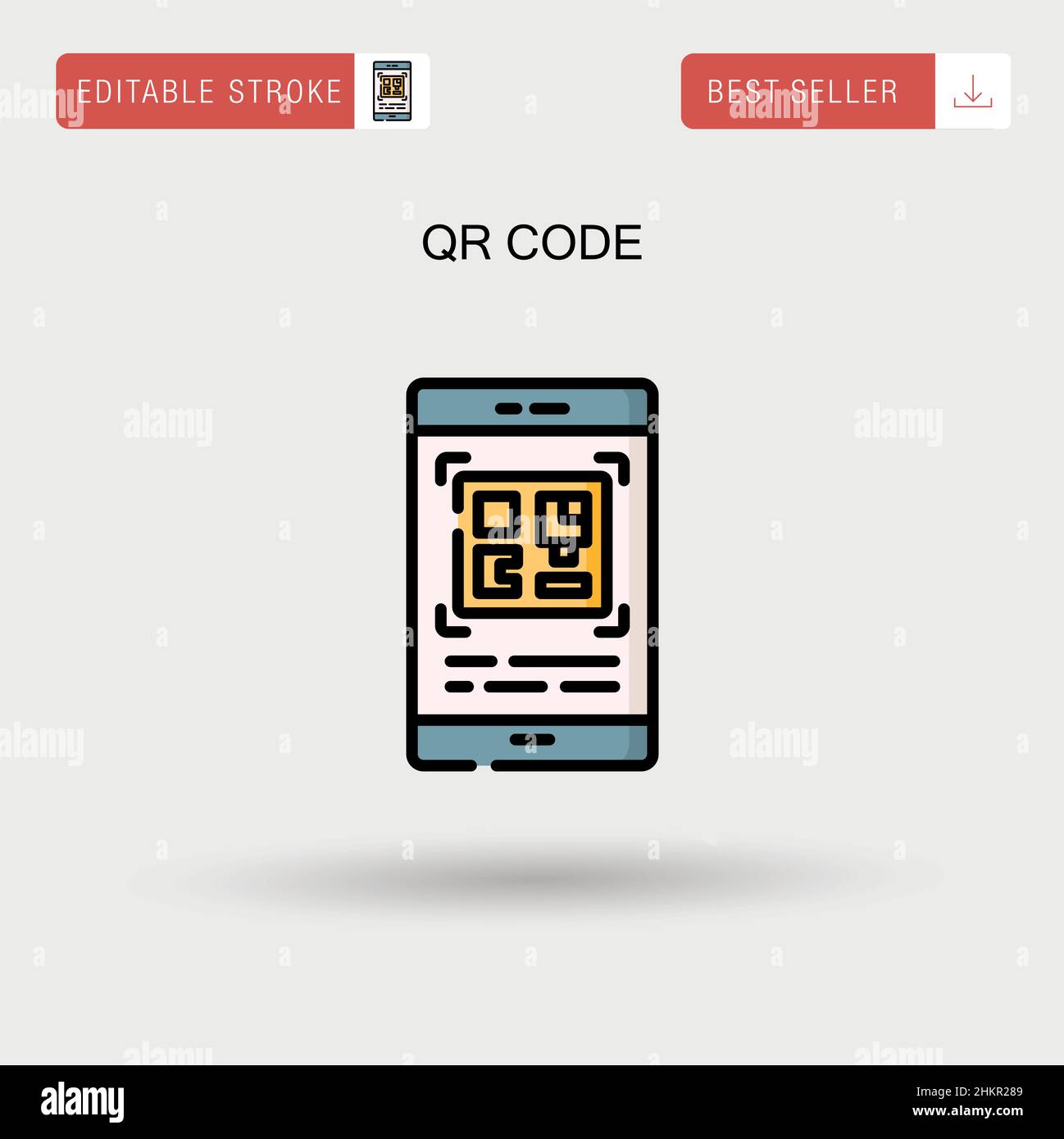 Qr code phone white background hand Stock Vector Images - Alamy