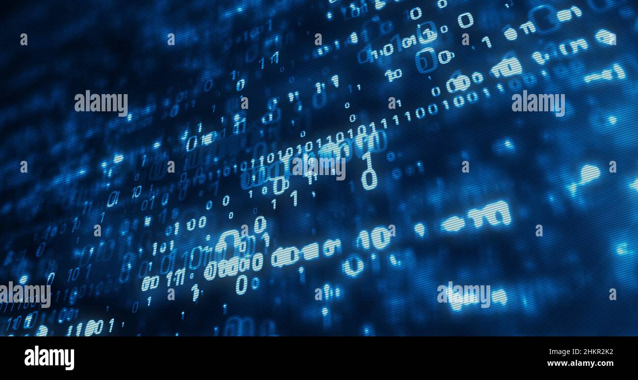 Digital technology and computer background. Science, cyber security, data code, communication and business abstract 3d illustration. Stock Photo