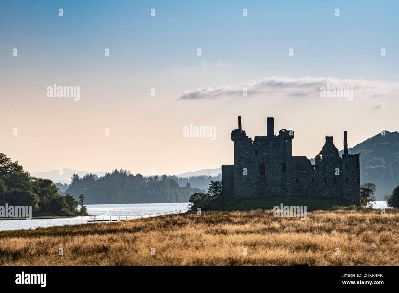 Kilchurn Castle - a ruined structure on a rocky peninsula at the northeastern end of Loch Awe, in Argyll and Bute, Scotland. Stock Photo