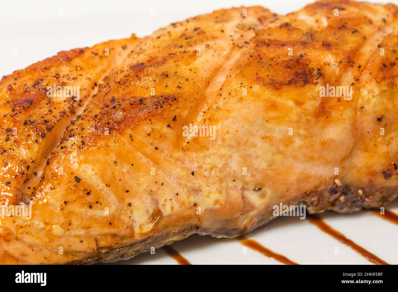 Grilled salmon and vegetables. As a whole background Stock Photo - Alamy