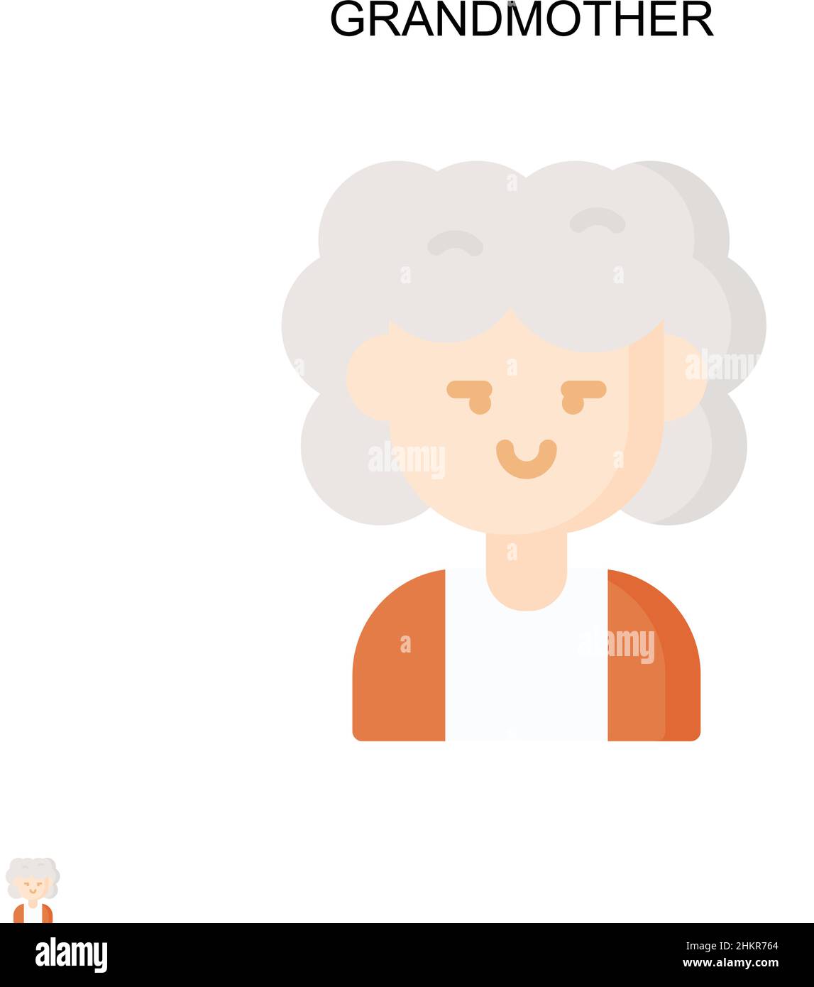 Grandmother Simple vector icon. Illustration symbol design template for web mobile UI element. Stock Vector