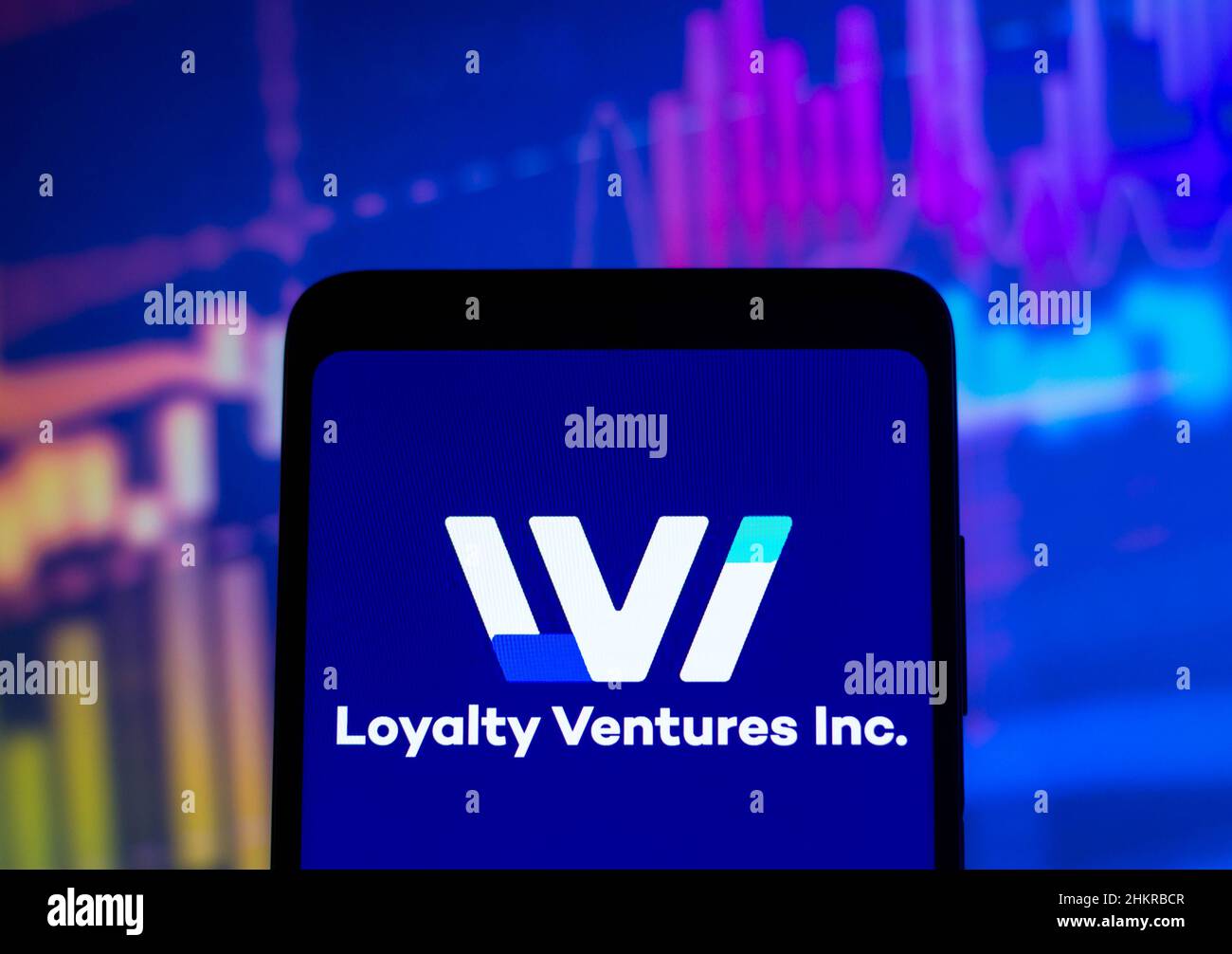 In this photo illustration the Loyalty Ventures logo seen displayed on
