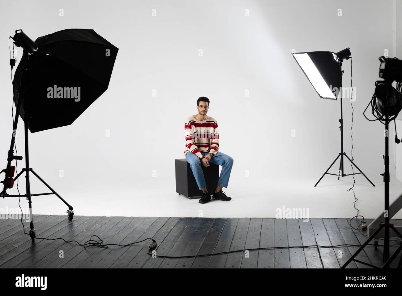 Young black male model posing hi-res stock photography and images - Alamy