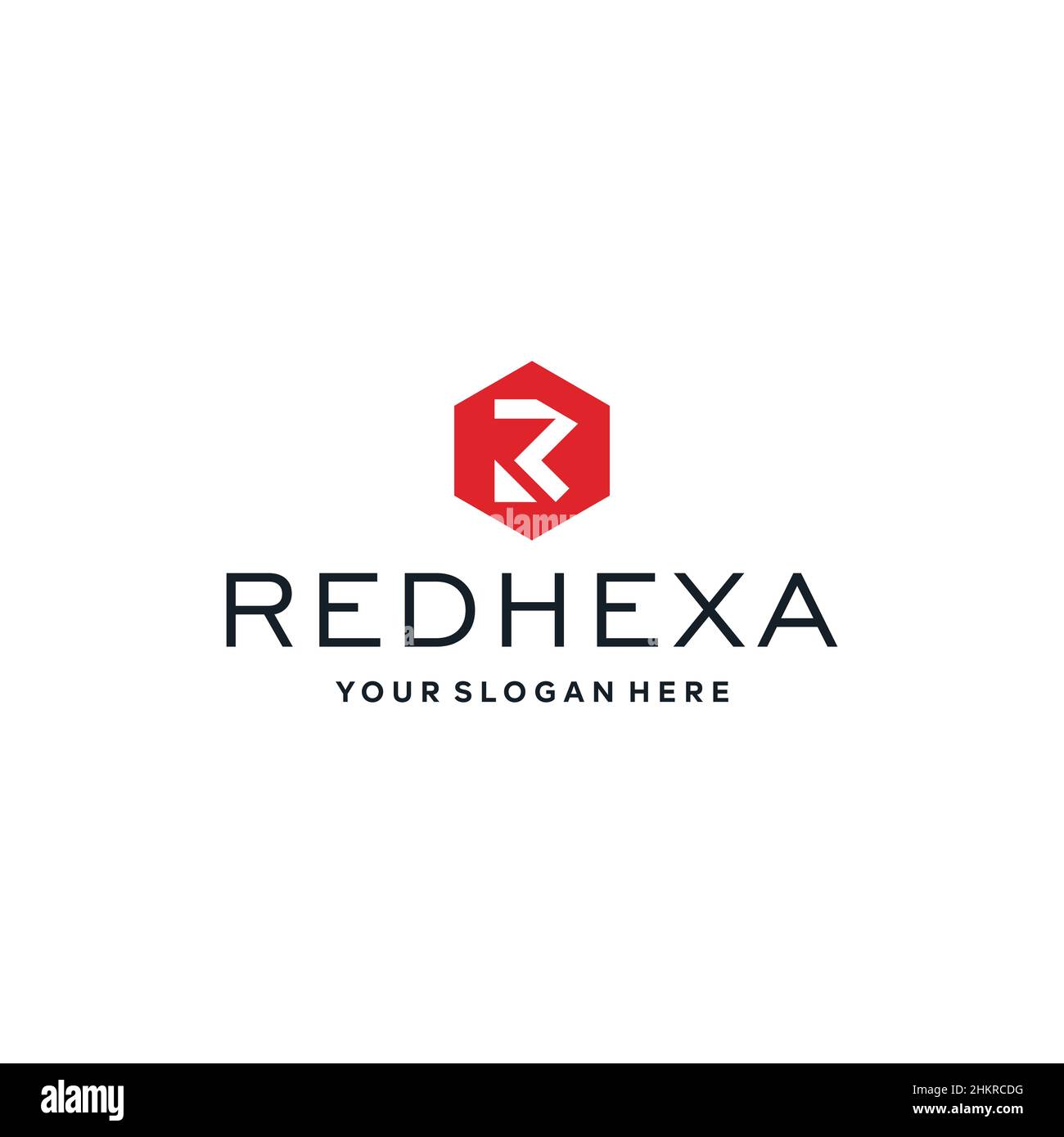 flat letter mark initial R REDHEXA Logo design Stock Vector