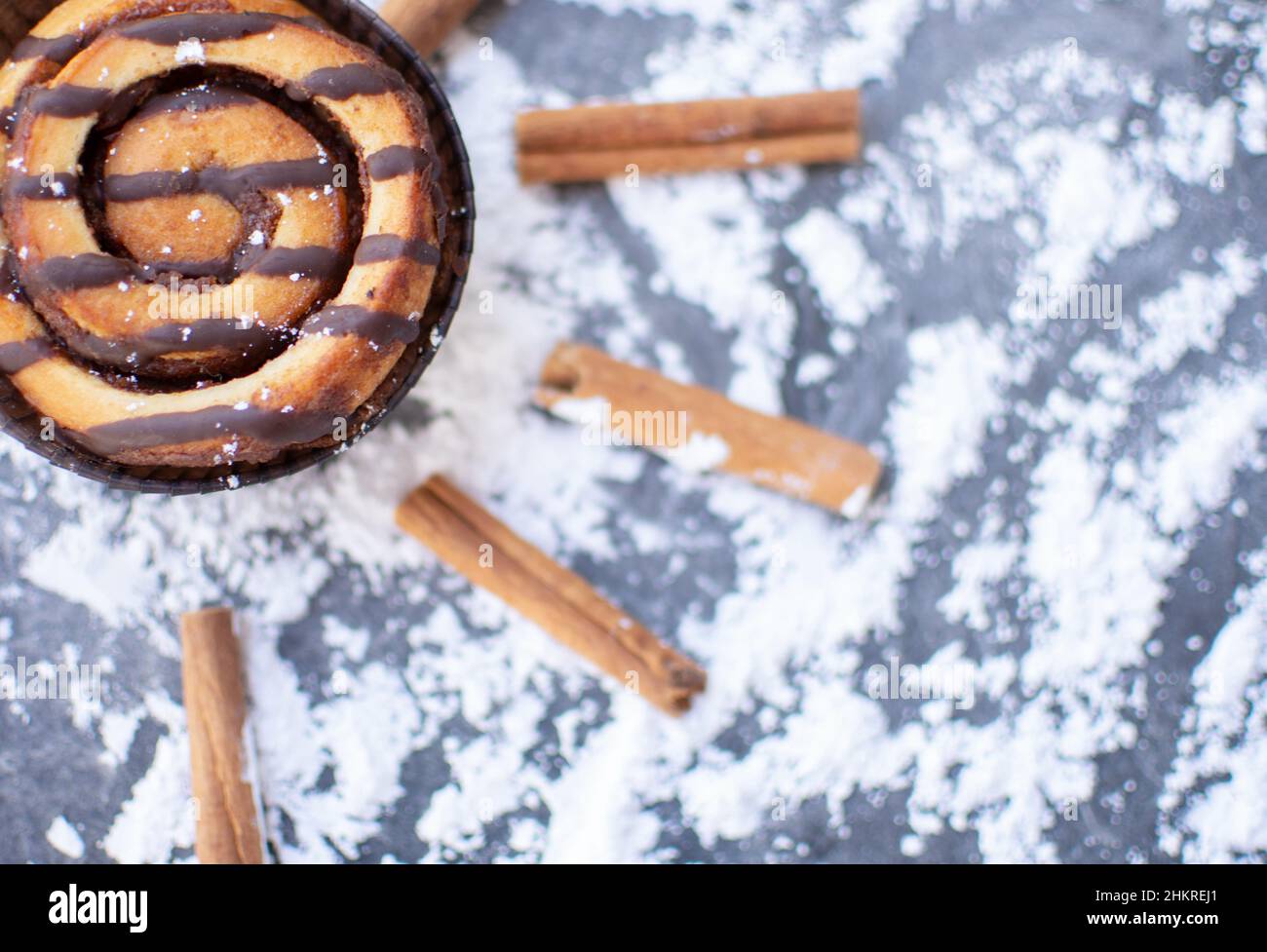 Freshly baked cinnamon rolls Stock Photo