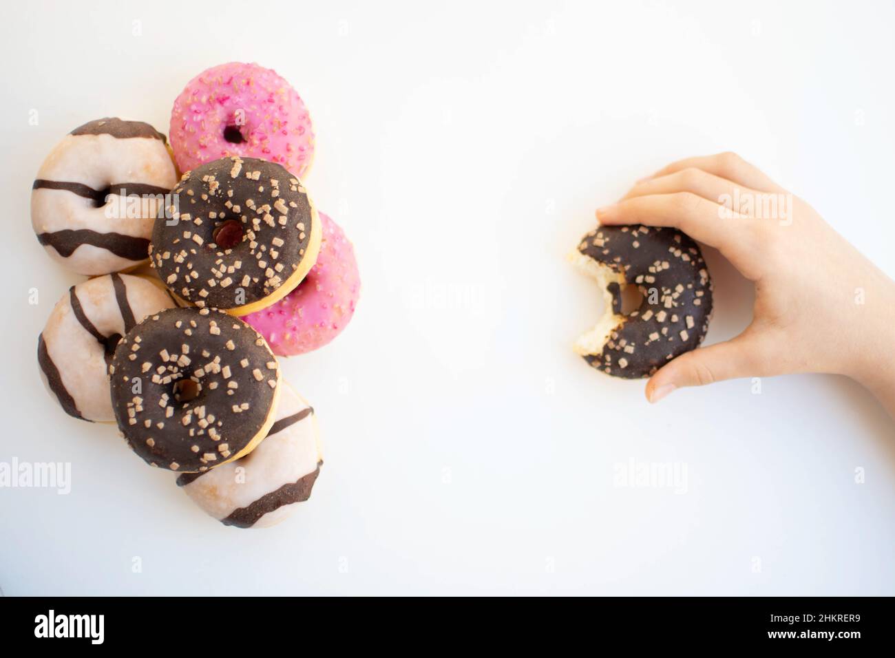 Colorful and sweet glazed donuts Stock Photo