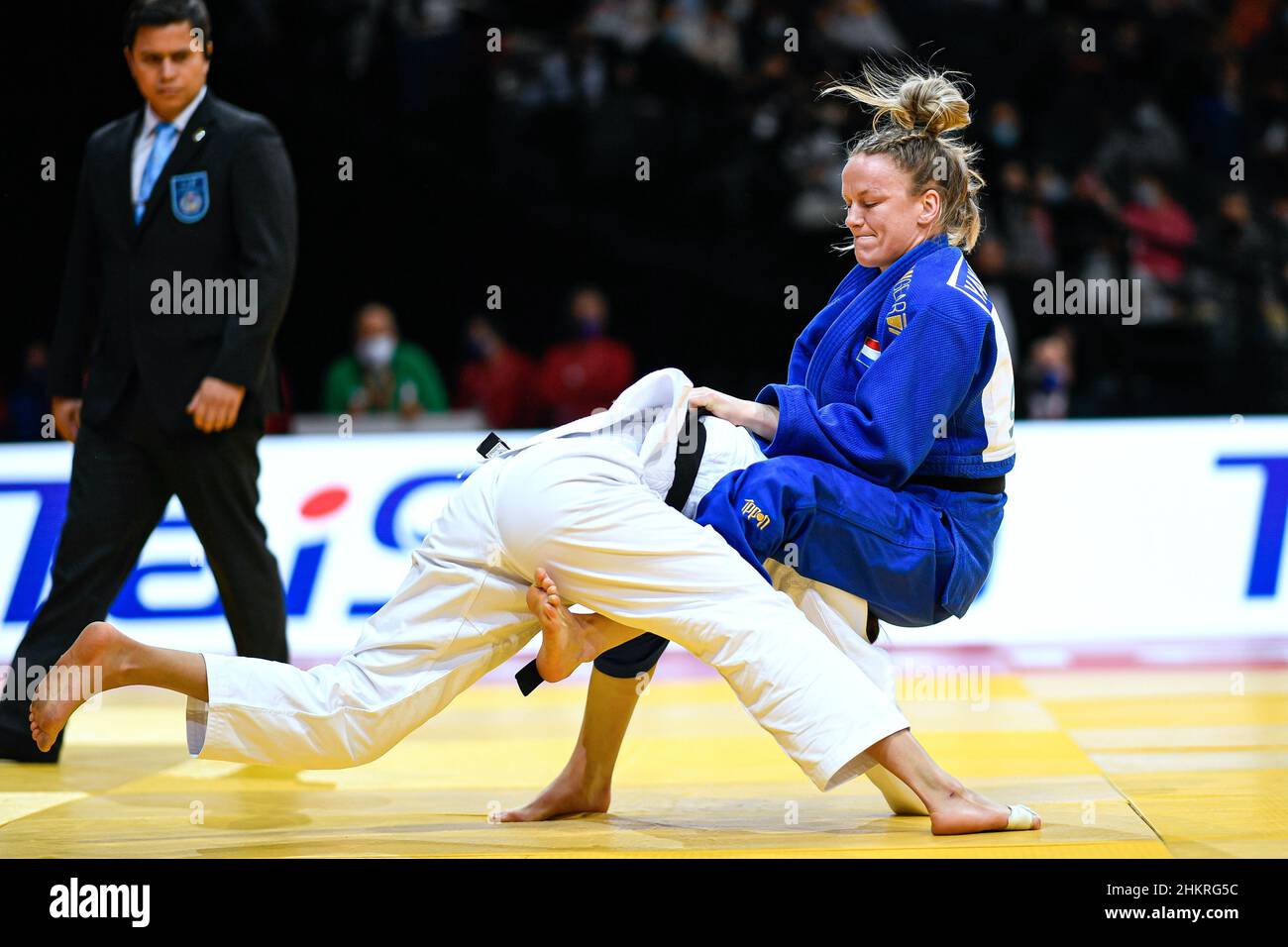 Geke van den Berg of the Netherlands competes during the Paris Grand Slam 2022, IJF World Judo Tour on February 5, 2022 at Accor Arena in Paris, France - Photo Victor Joly / DPPI Stock Photo