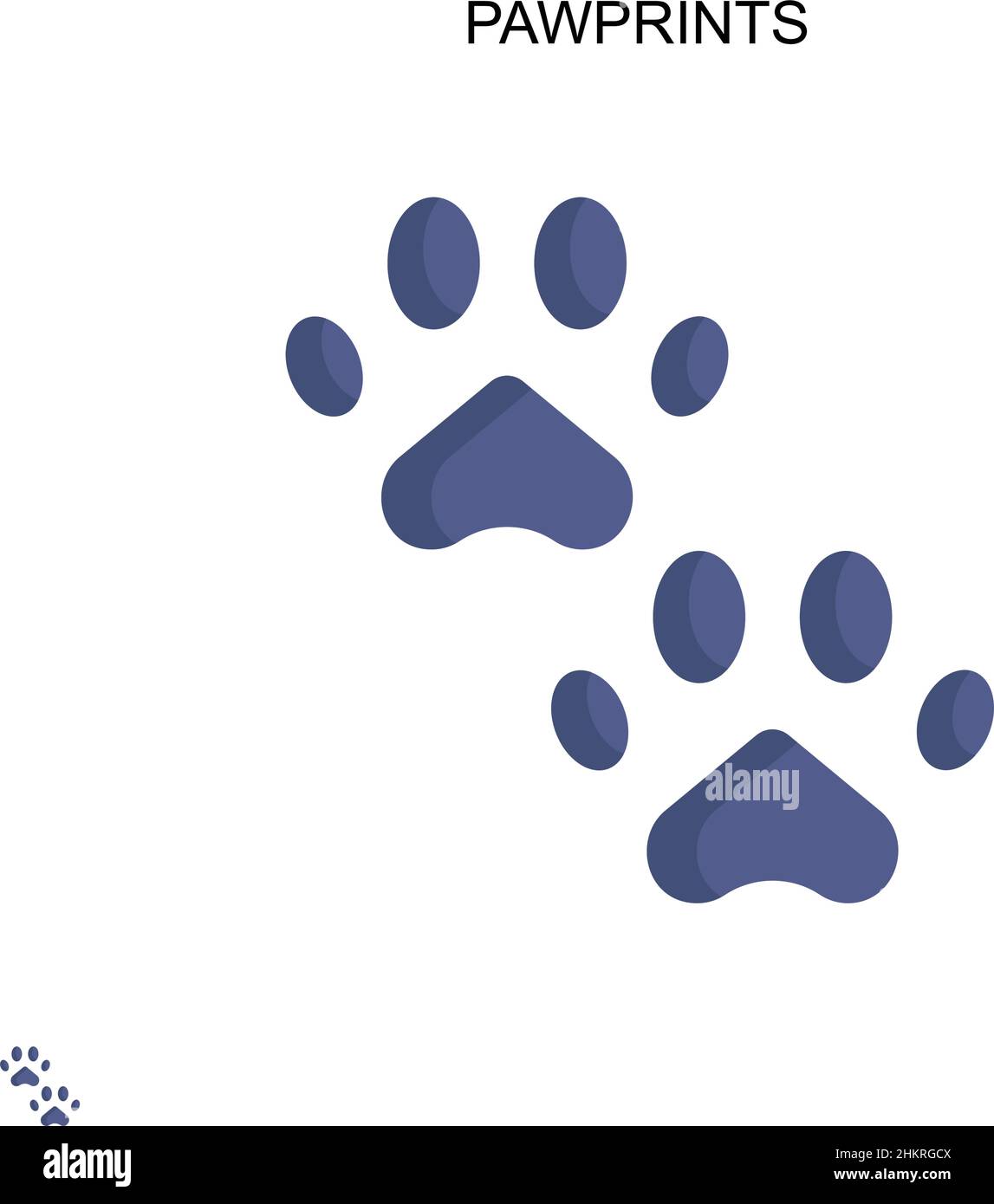 Pawprints Simple vector icon. Illustration symbol design template for web mobile UI element. Stock Vector