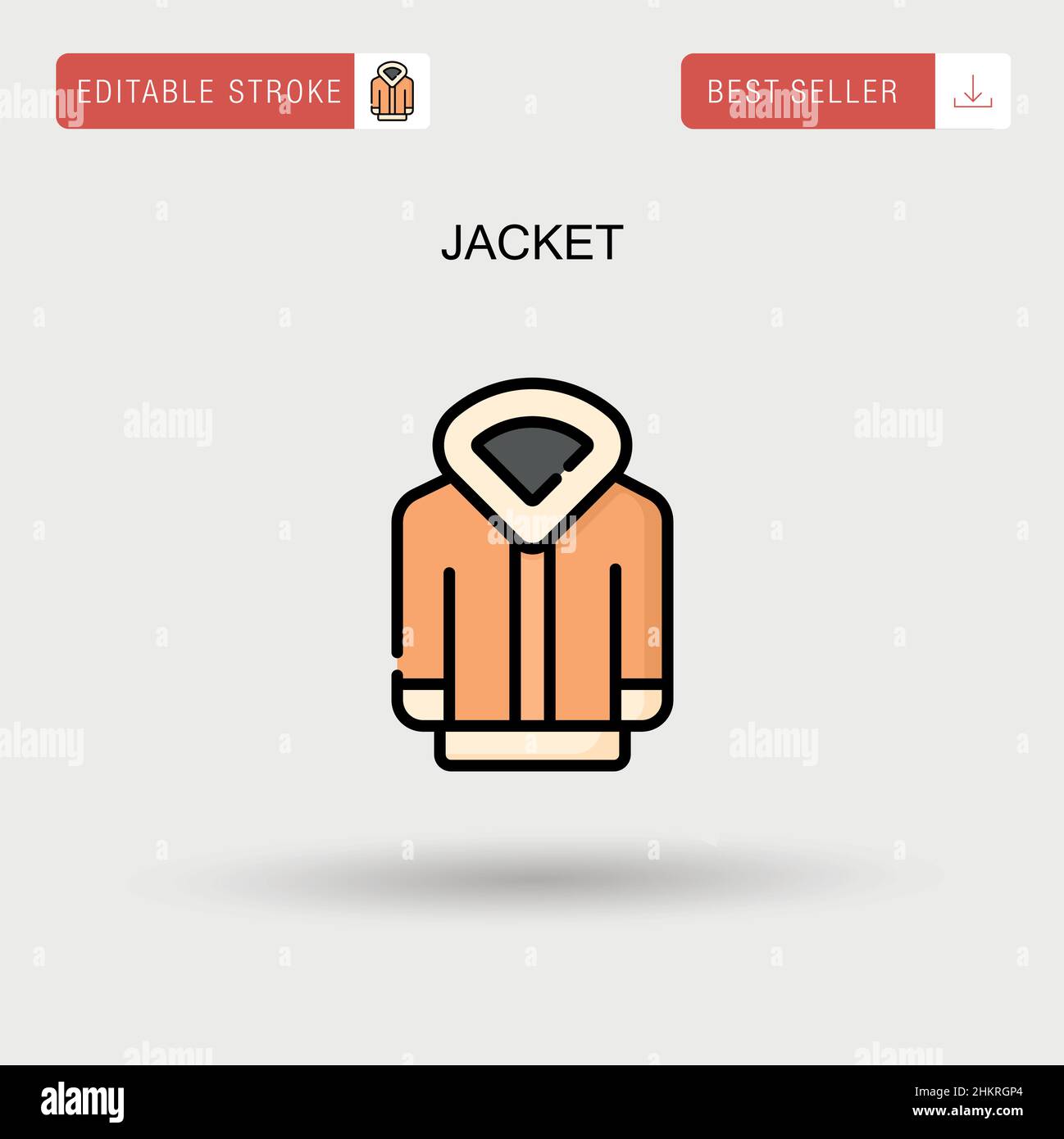 Jacket Simple vector icon. Stock Vector