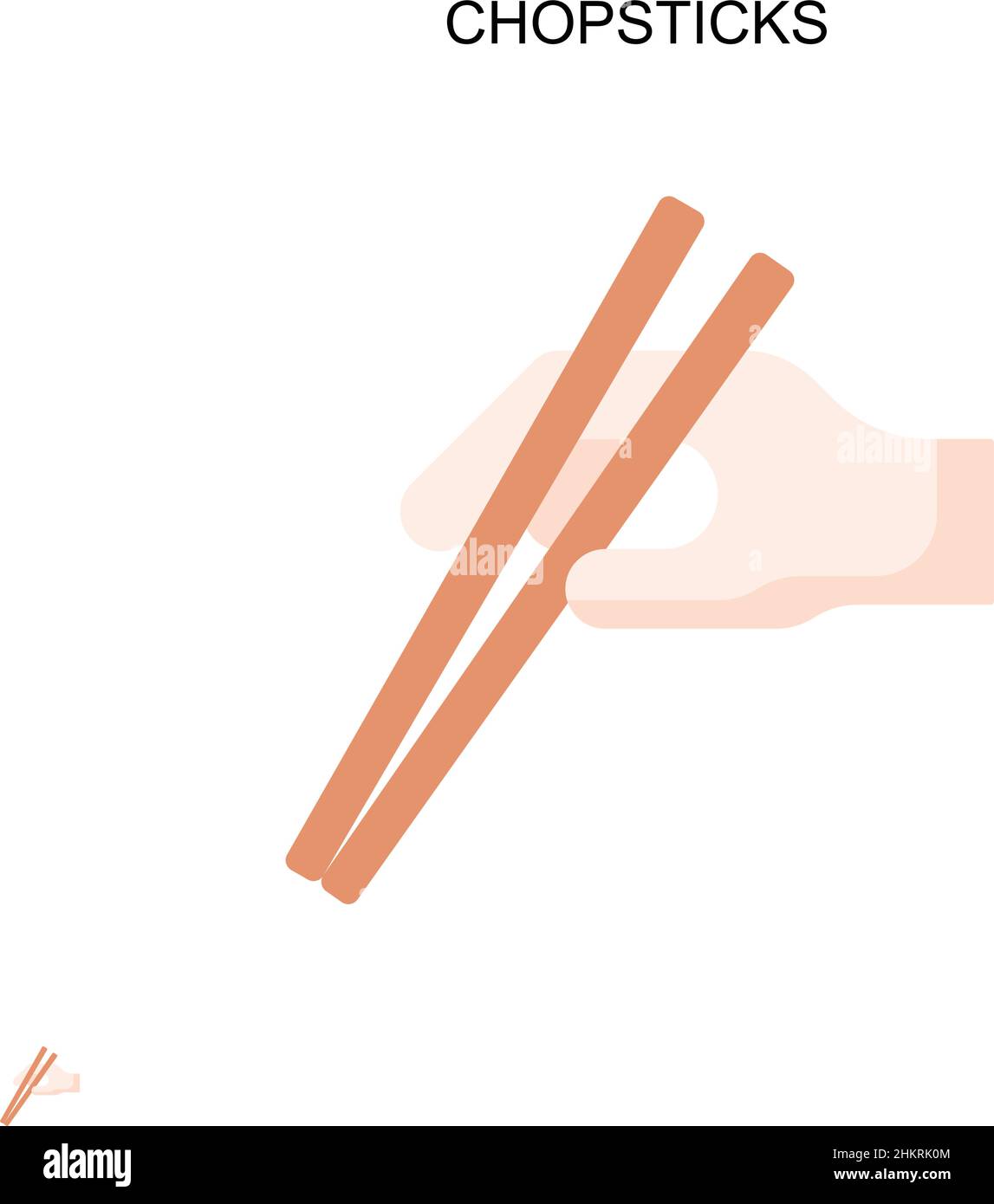 Chopsticks Simple vector icon. Illustration symbol design template for web mobile UI element. Stock Vector