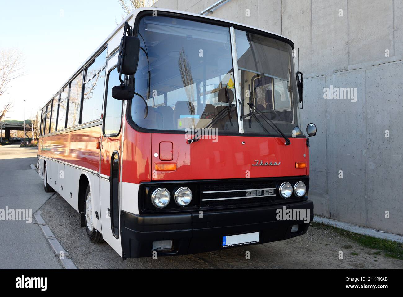 Bus Icarus front view. Front view of bus Ikarus. Hungarian transport.  Passenger transportation Stock Photo - Alamy