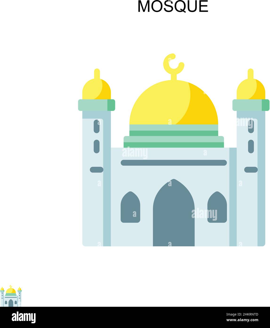 Mosque Simple vector icon. Illustration symbol design template for web mobile UI element. Stock Vector