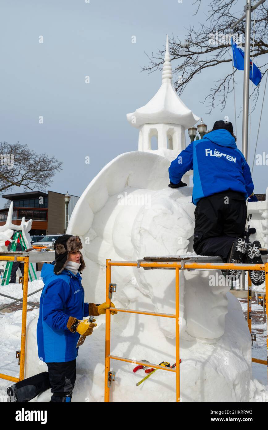 Photograph taken at Winterfest, a winter festival celebrating the cold and ice sculptures, in