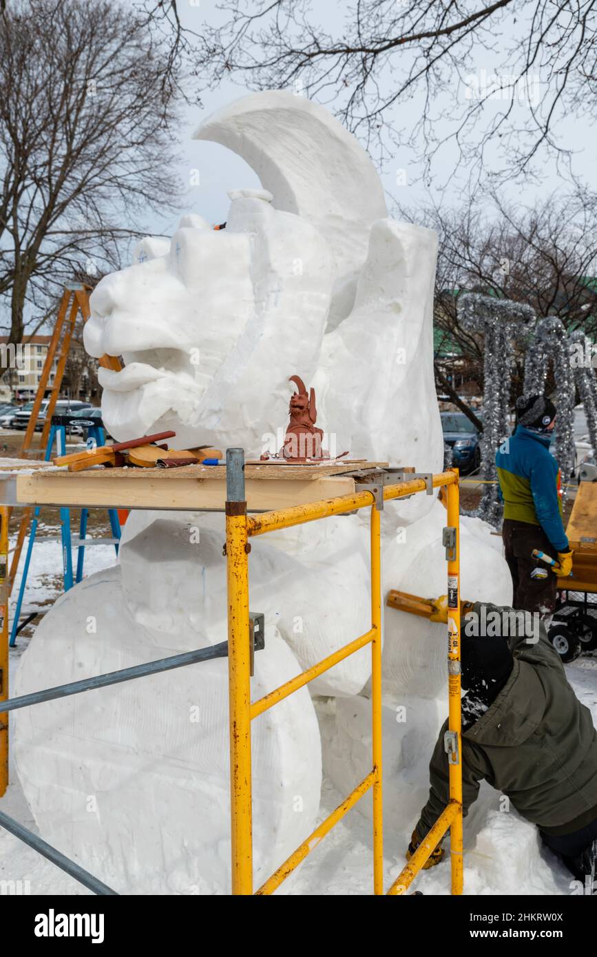 Photograph taken at Winterfest, a winter festival celebrating the cold and ice sculptures, in