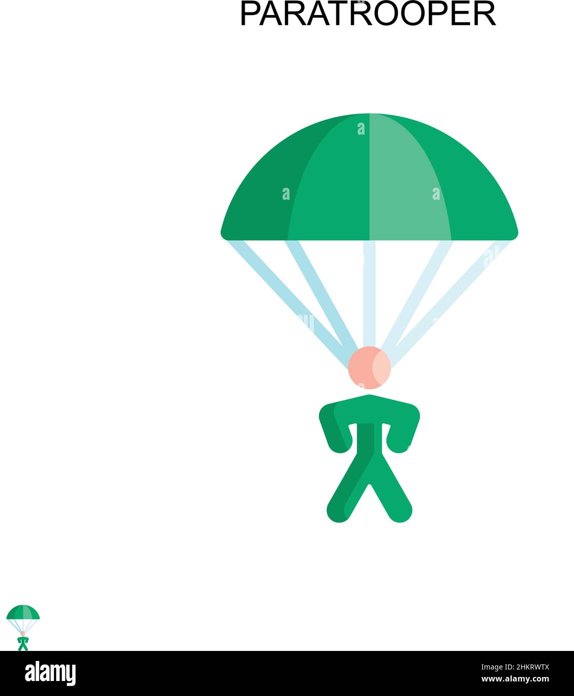 Paratrooper Simple vector icon. Illustration symbol design template for web mobile UI element. Stock Vector