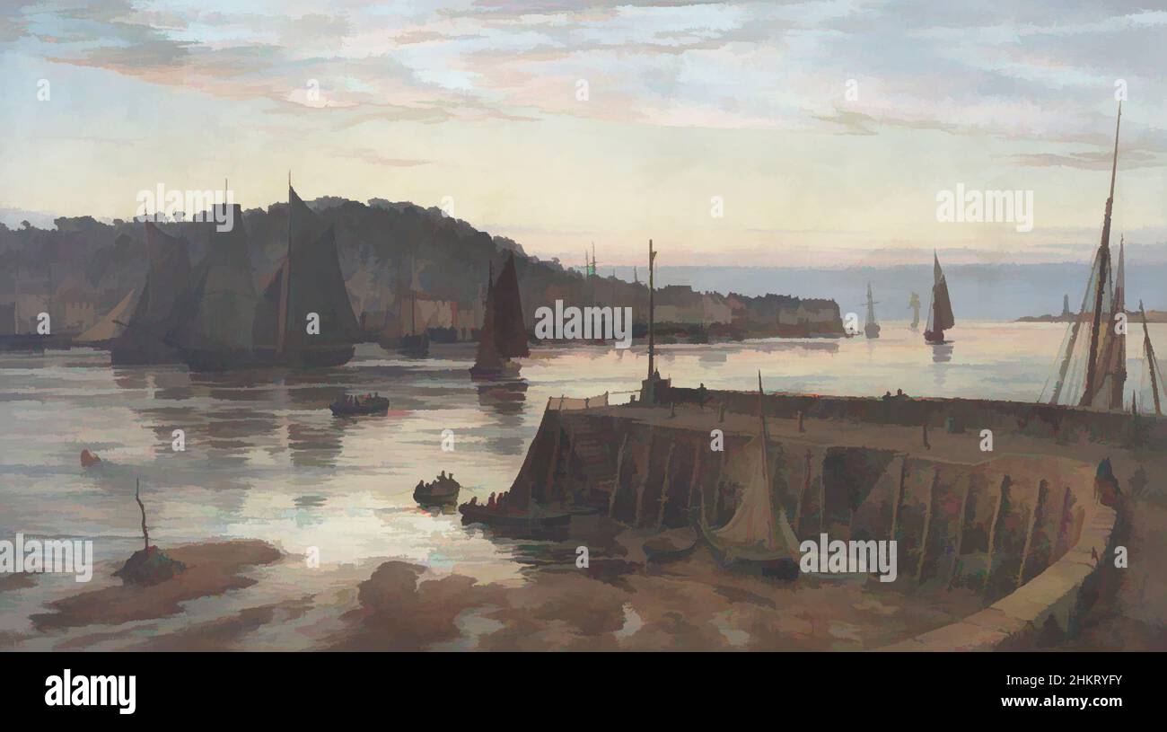 Art inspired by Low Tide, Appleton Ferry, Charles Knight, 1890s, Classic works modernized by Artotop with a splash of modernity. Shapes, color and value, eye-catching visual impact on art. Emotions through freedom of artworks in a contemporary way. A timeless message pursuing a wildly creative new direction. Artists turning to the digital medium and creating the Artotop NFT Stock Photo