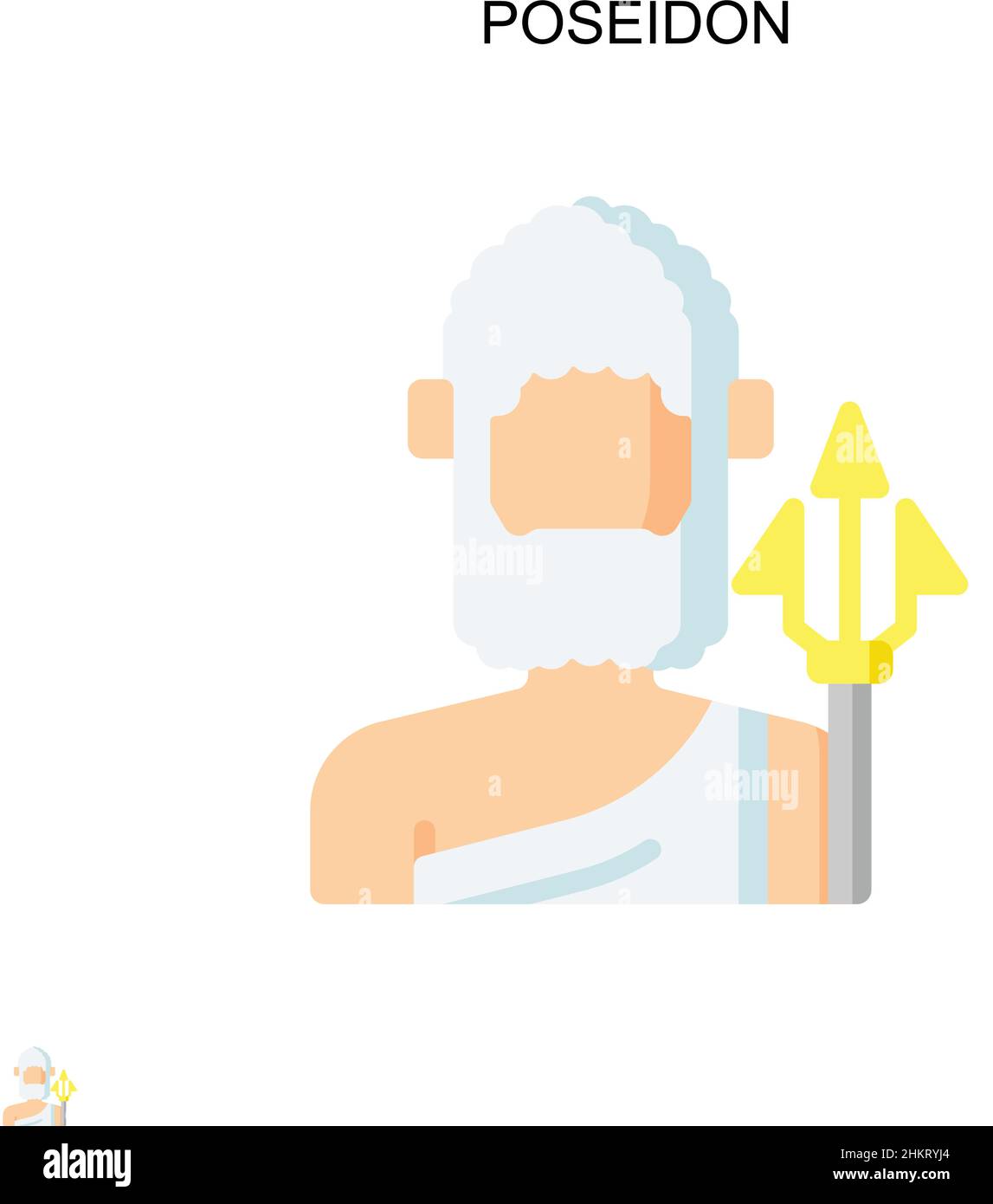 Poseidon Simple vector icon. Illustration symbol design template for web mobile UI element. Stock Vector