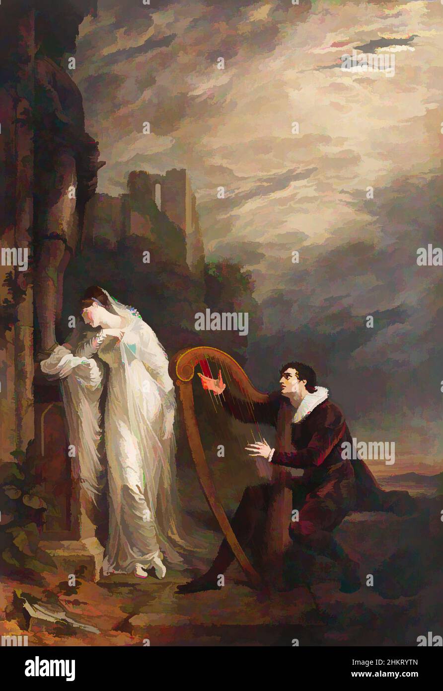Art inspired by Genevieve. (from a poem by S.T. Coleridge entitled 'Love'), George Dawe, 1812, George Dawe's painting Genevieve is a large-scale masterpiece of what art historians have termed 'Romantic classicism', highly fashionable in the early 19th century. It pulls out all the stops, Classic works modernized by Artotop with a splash of modernity. Shapes, color and value, eye-catching visual impact on art. Emotions through freedom of artworks in a contemporary way. A timeless message pursuing a wildly creative new direction. Artists turning to the digital medium and creating the Artotop NFT Stock Photo