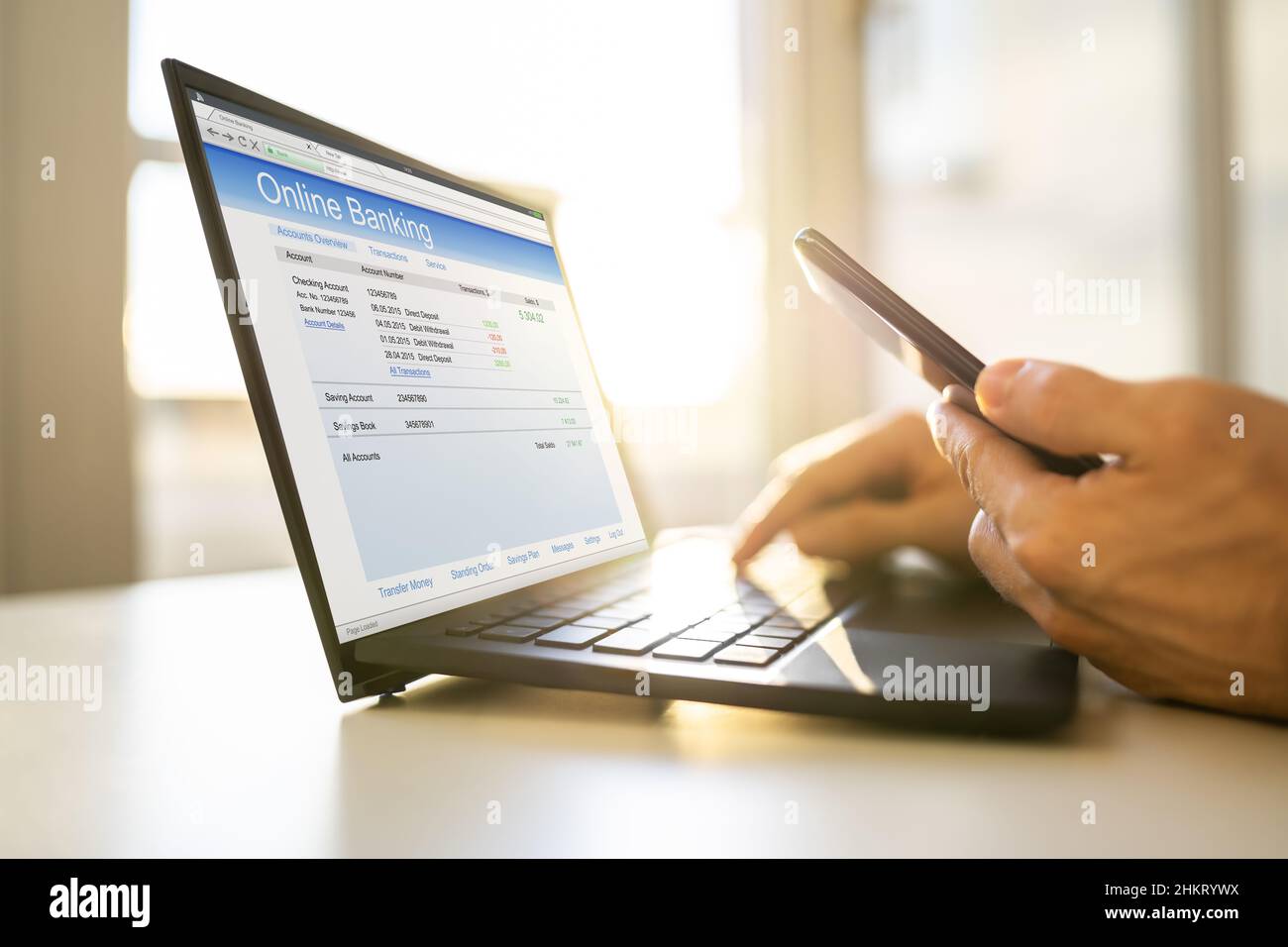 Online Bank Ecommerce Money Transfer 2 Factor Authentication Stock Photo -  Alamy